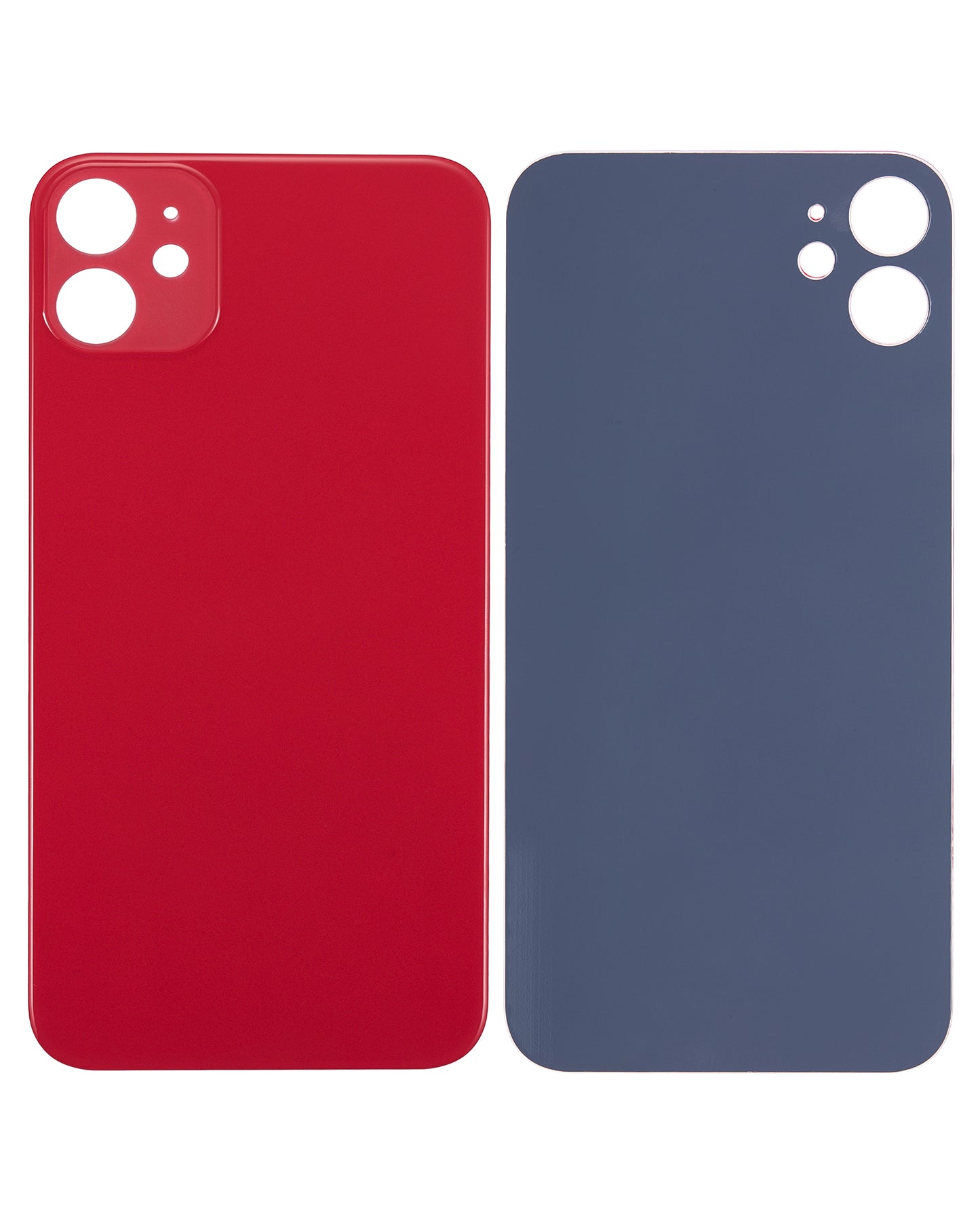Back Glass With 3M Adhesive For iPhone 11 (No Logo / Large Camera Hole) (Red)