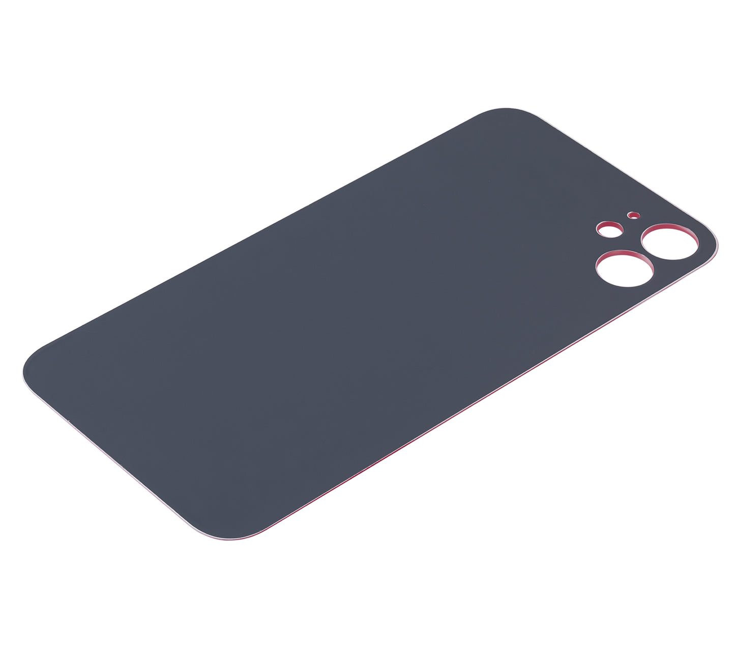 Back Glass With 3M Adhesive For iPhone 11 (No Logo / Large Camera Hole) (Red)