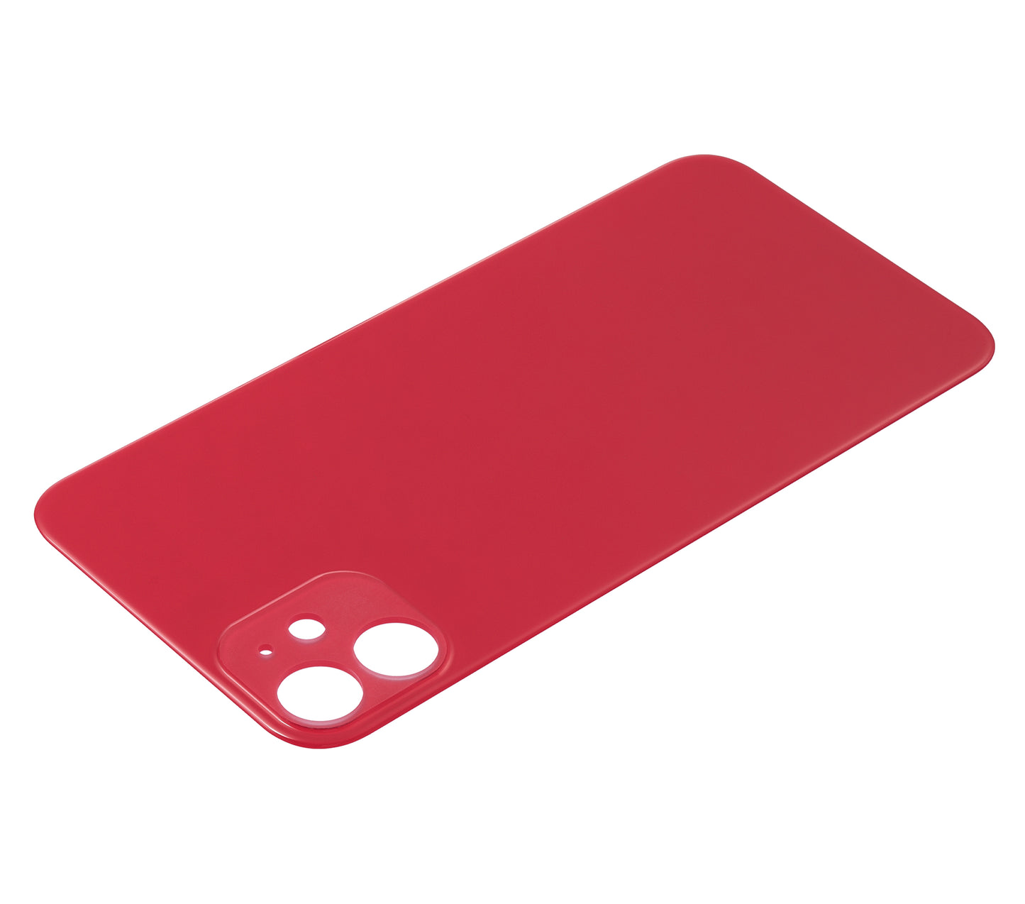 Back Glass With 3M Adhesive For iPhone 11 (No Logo / Large Camera Hole) (Red)