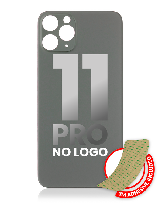 Back Glass With 3M Adhesive For iPhone 11 Pro (No Logo / Large Camera Hole) (Midnight Green)