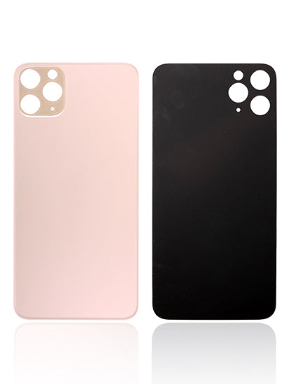 Back Glass With 3M Adhesive For iPhone 11 Pro (No Logo / Large Camera Hole) (Gold)
