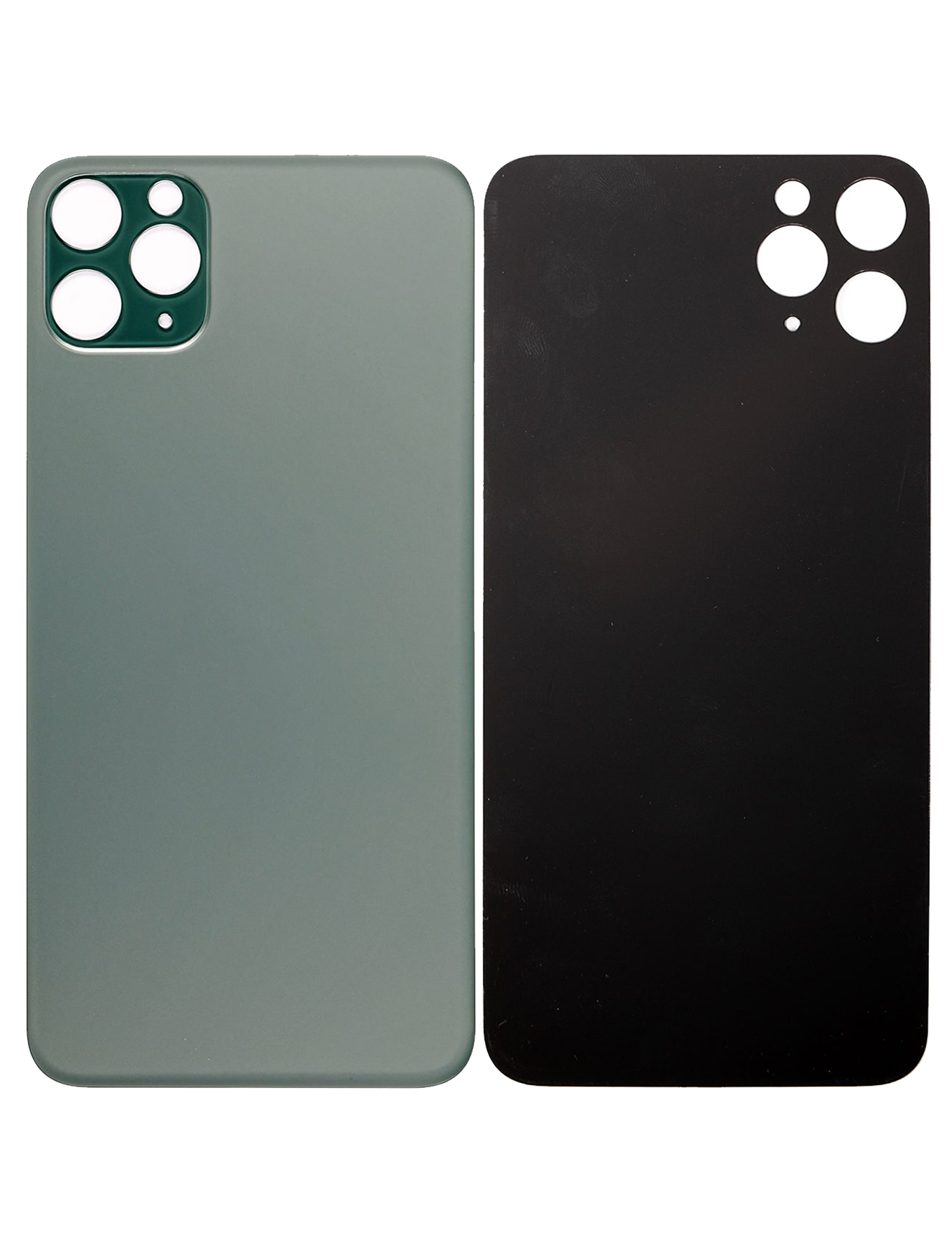 Back Glass With 3M Adhesive For iPhone 11 Pro Max (No Logo / Large Camera Hole) (Midnight Green)