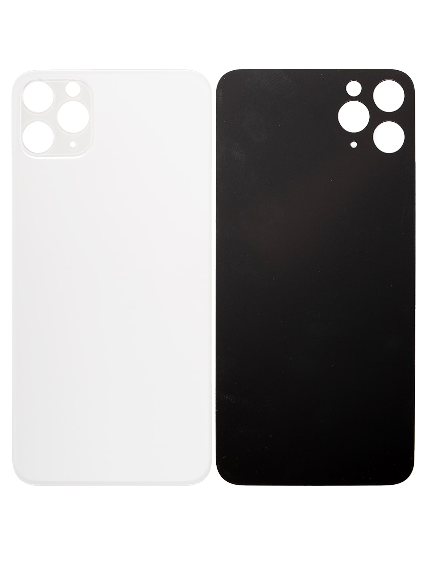 Back Glass With 3M Adhesive For iPhone 11 Pro Max (No Logo / Large Camera Hole) (Silver)