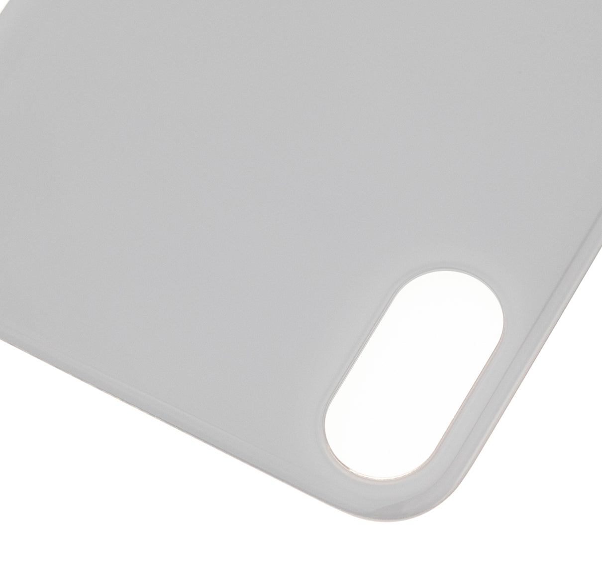 Back Glass With 3M Adhesive For iPhone X (No Logo / Large Camera Hole) (Silver)