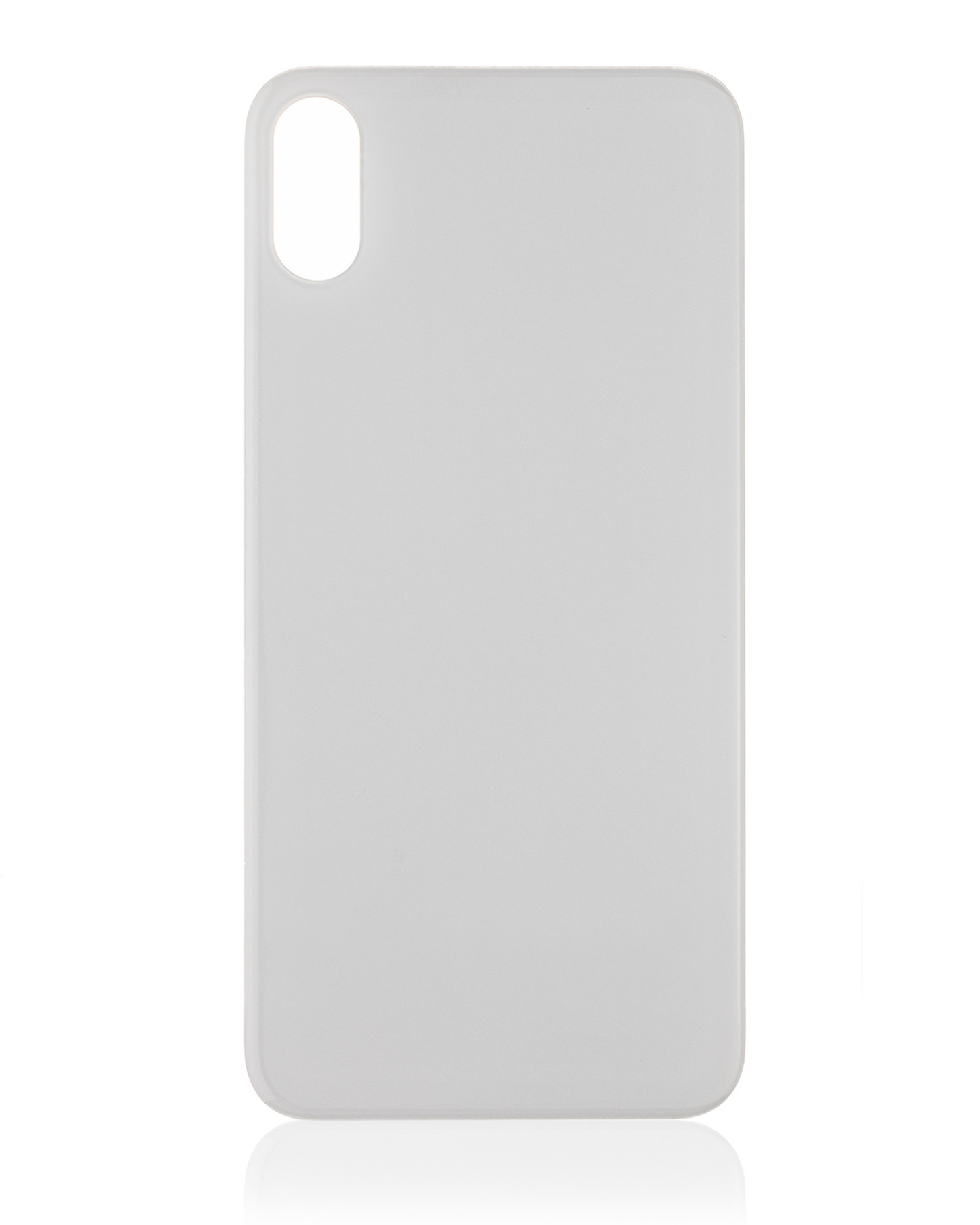 Back Glass With 3M Adhesive For iPhone X (No Logo / Large Camera Hole) (Silver)