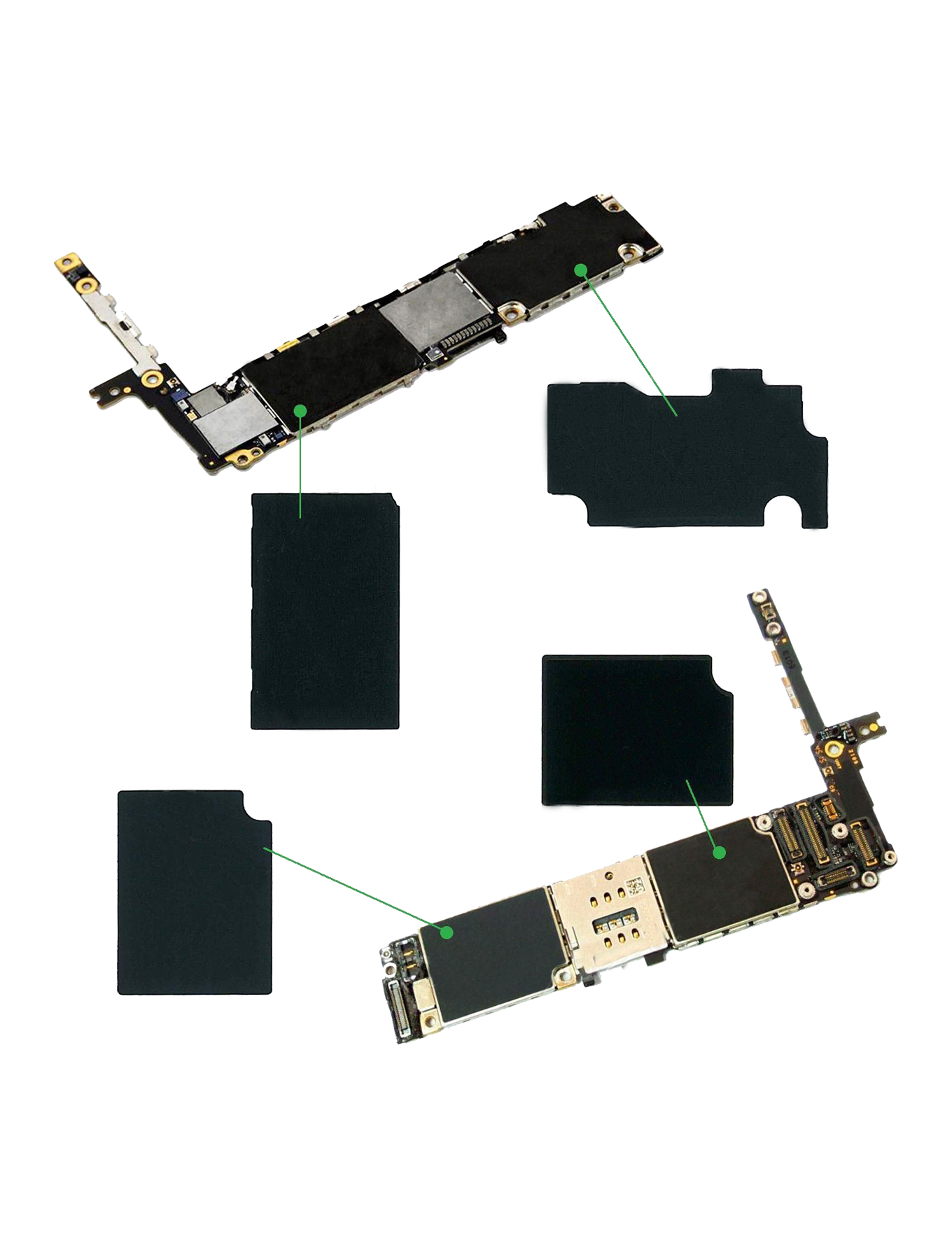 Motherboard Heat Shield For iPhone 6S Plus (4 Piece Set) (10 Pack)