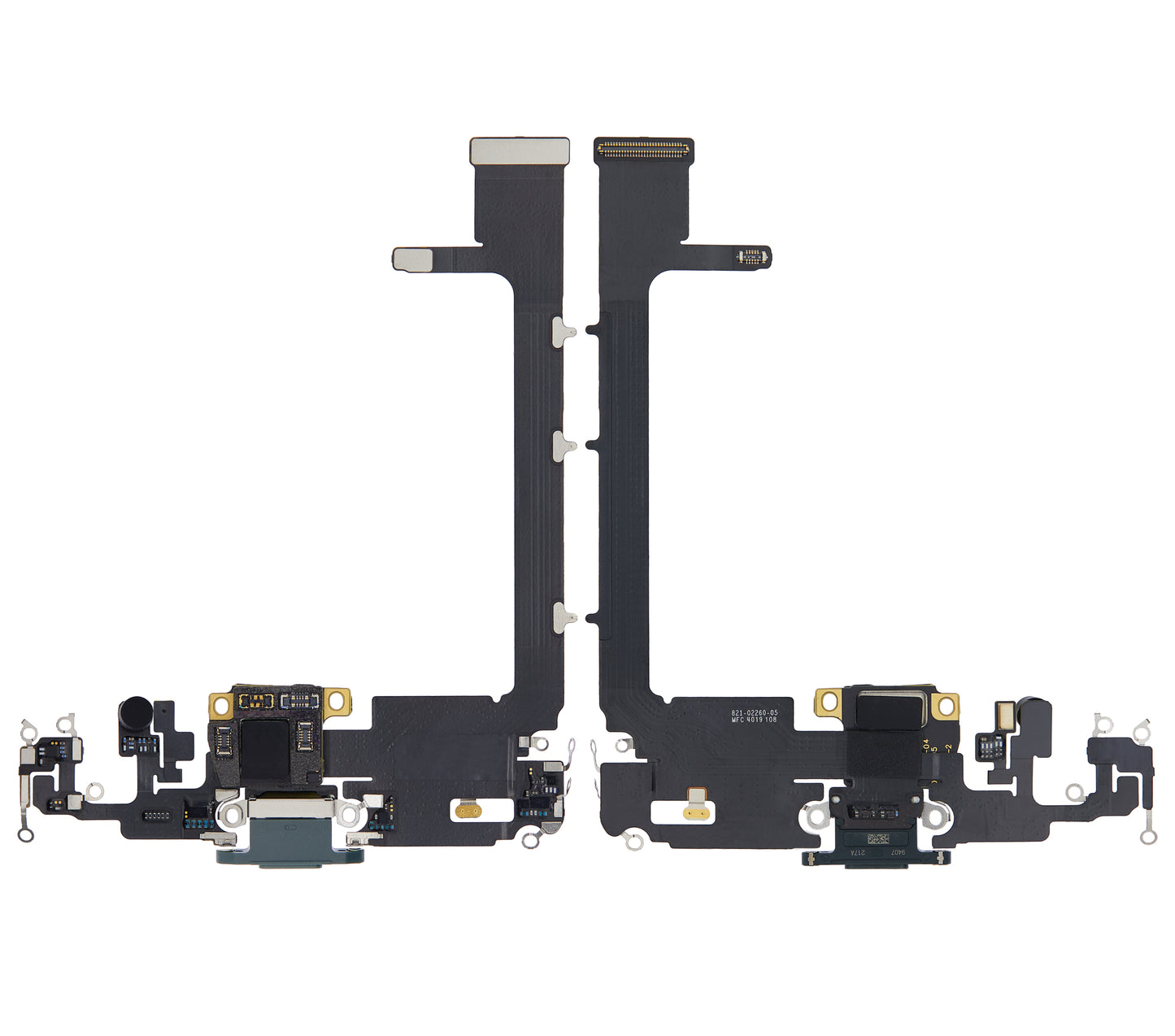 Charging Port Flex Cable With Board For iPhone 11 Pro Max (Used OEM Pull) (Midnight Green)
