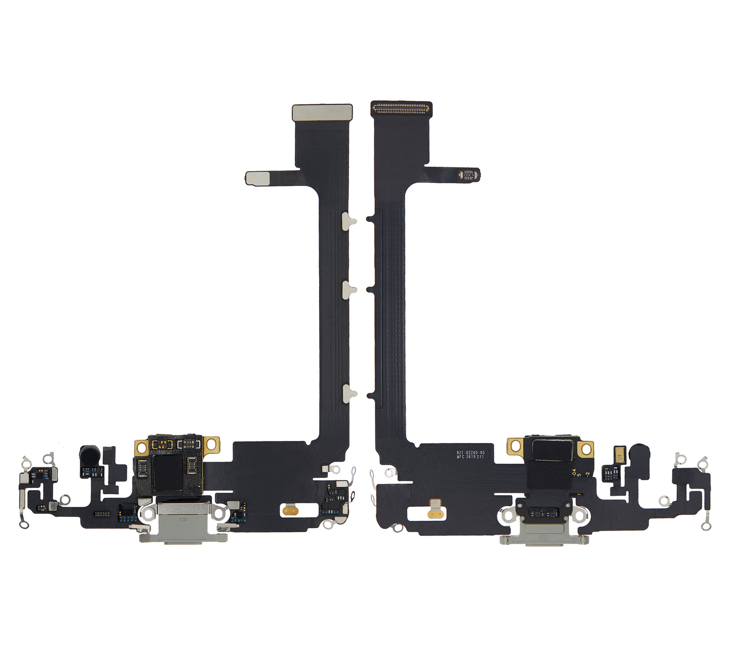 Charging Port Flex Cable With Board For iPhone 11 Pro Max (Used OEM Pull) (Silver)