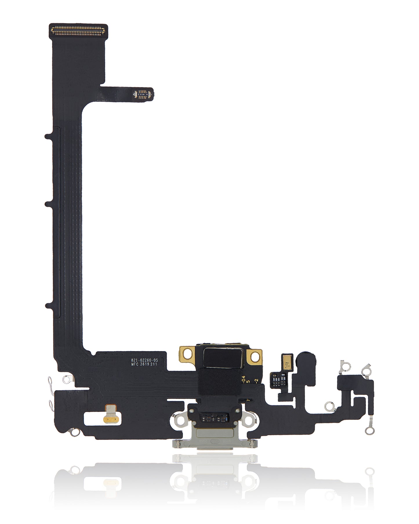 Charging Port Flex Cable With Board For iPhone 11 Pro Max (Used OEM Pull) (Silver)
