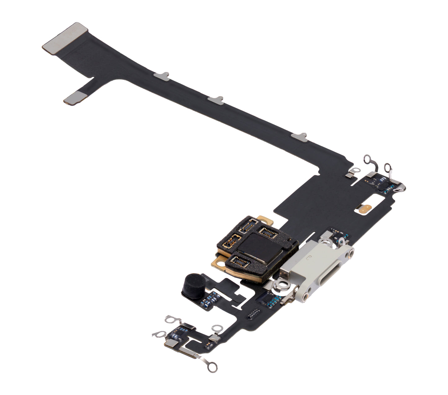 Charging Port Flex Cable With Board For iPhone 11 Pro Max (Used OEM Pull) (Silver)
