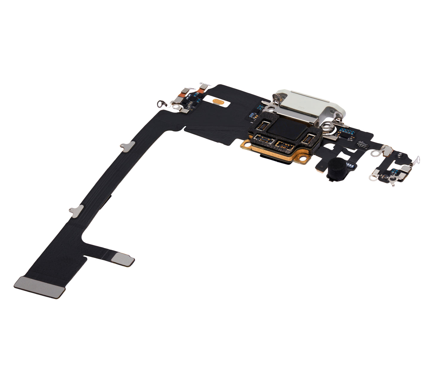 Charging Port Flex Cable With Board For iPhone 11 Pro (Used OEM Pull) (Silver)
