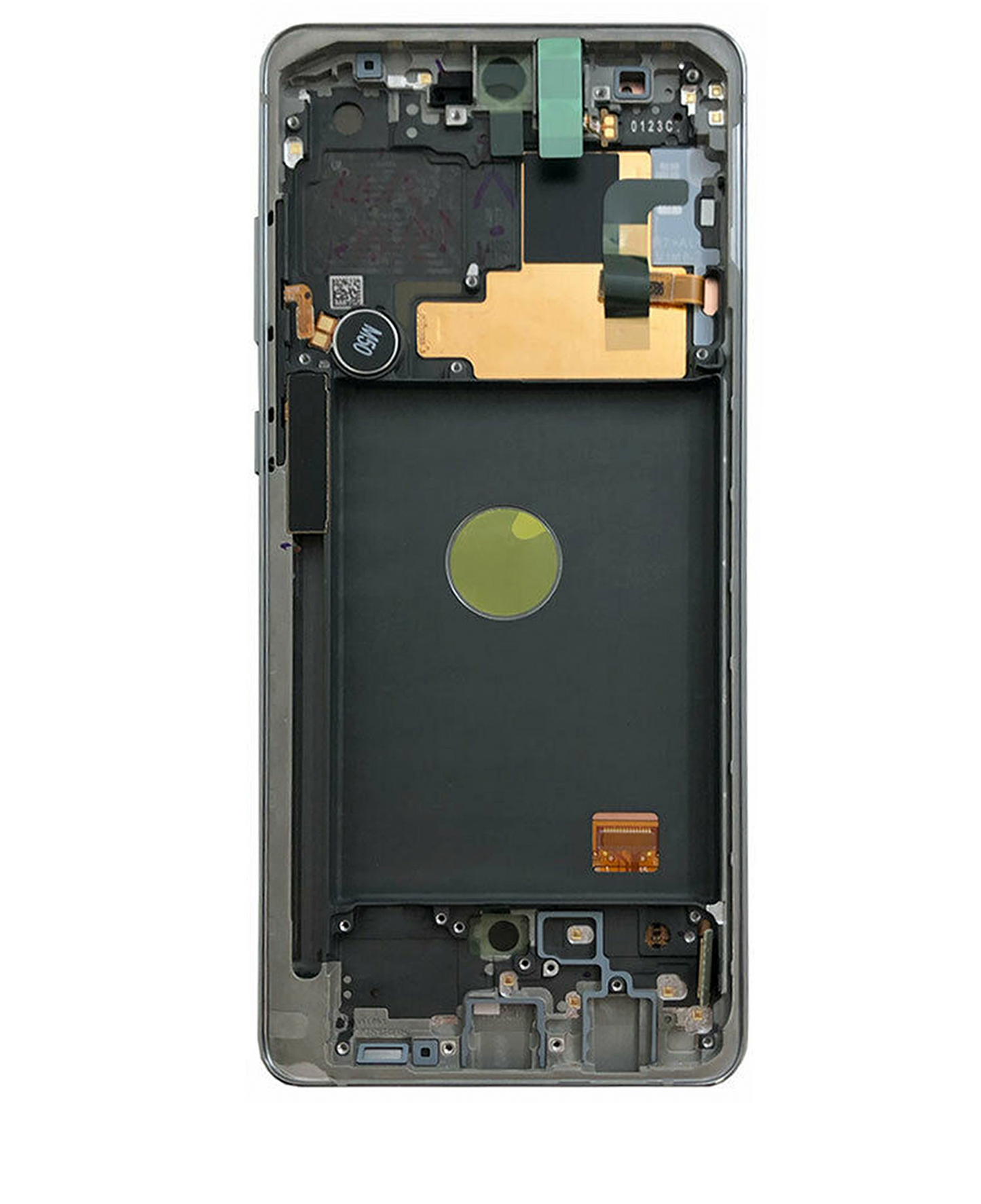OLED Assembly With Frame For Samsung Galaxy Note 10 Lite (Service Pack) (Aura Glow / Silver)