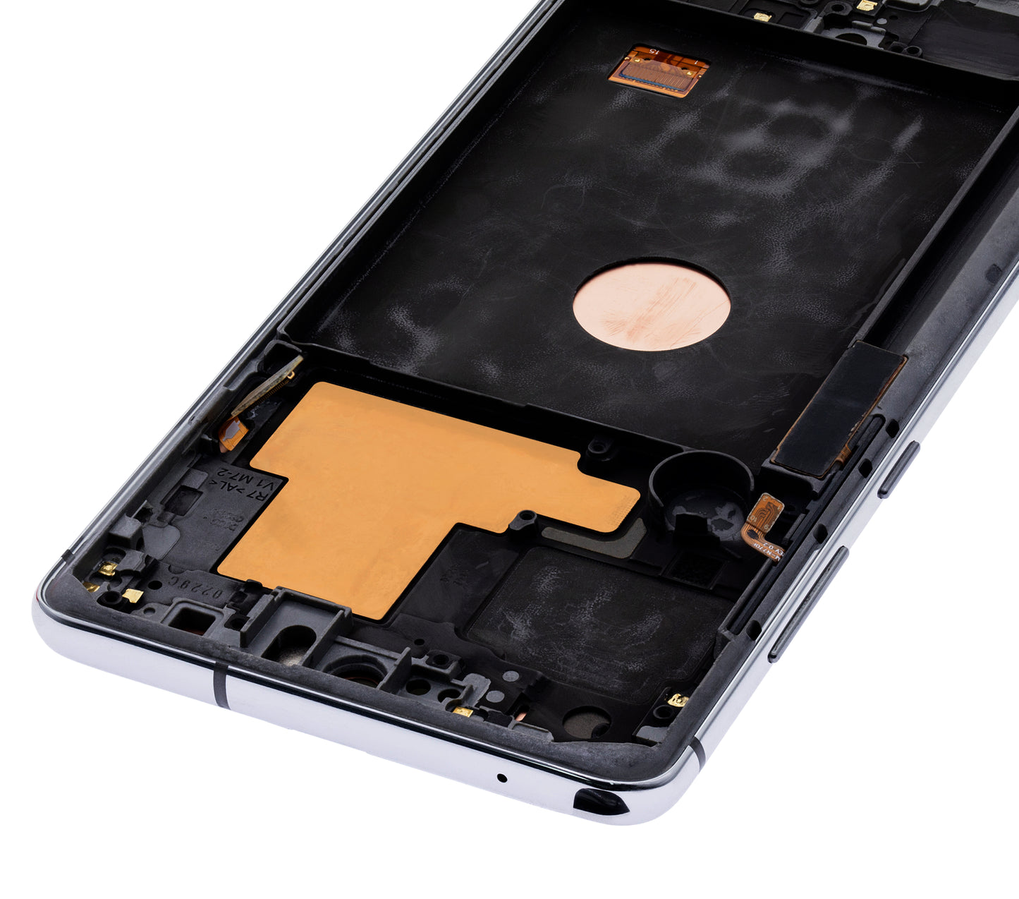 OLED Assembly With Frame For Samsung Galaxy Note 10 Lite (Refurbished) (Aura Glow / Silver)
