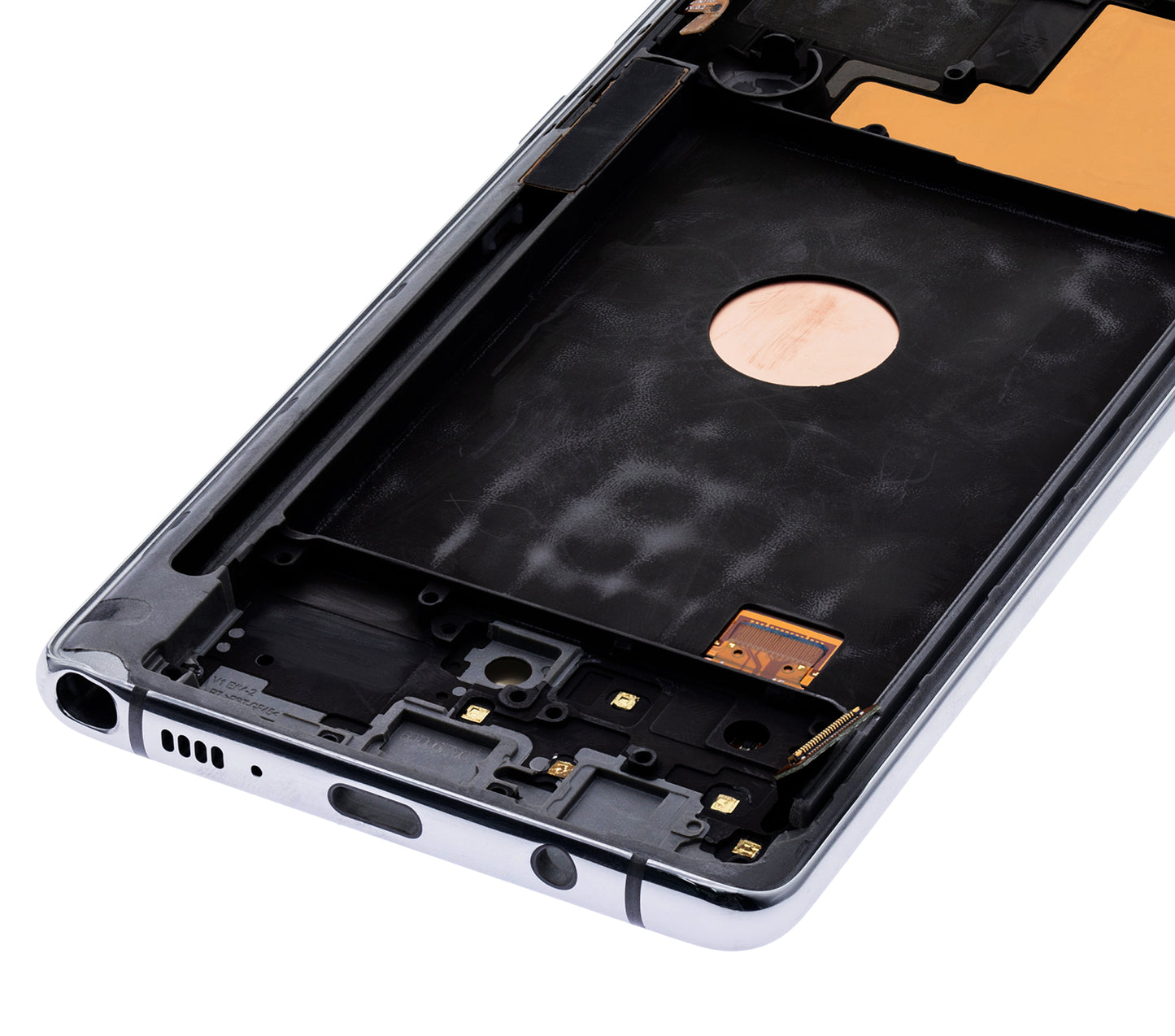OLED Assembly With Frame For Samsung Galaxy Note 10 Lite (Refurbished) (Aura Glow / Silver)