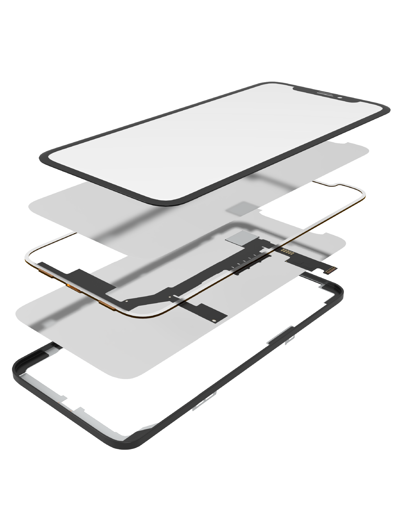 4 in 1 Long Flex (Digitizer Touch With Glass + OCA + Frame Pre-installed) For iPhone XS Max (OCA Master)