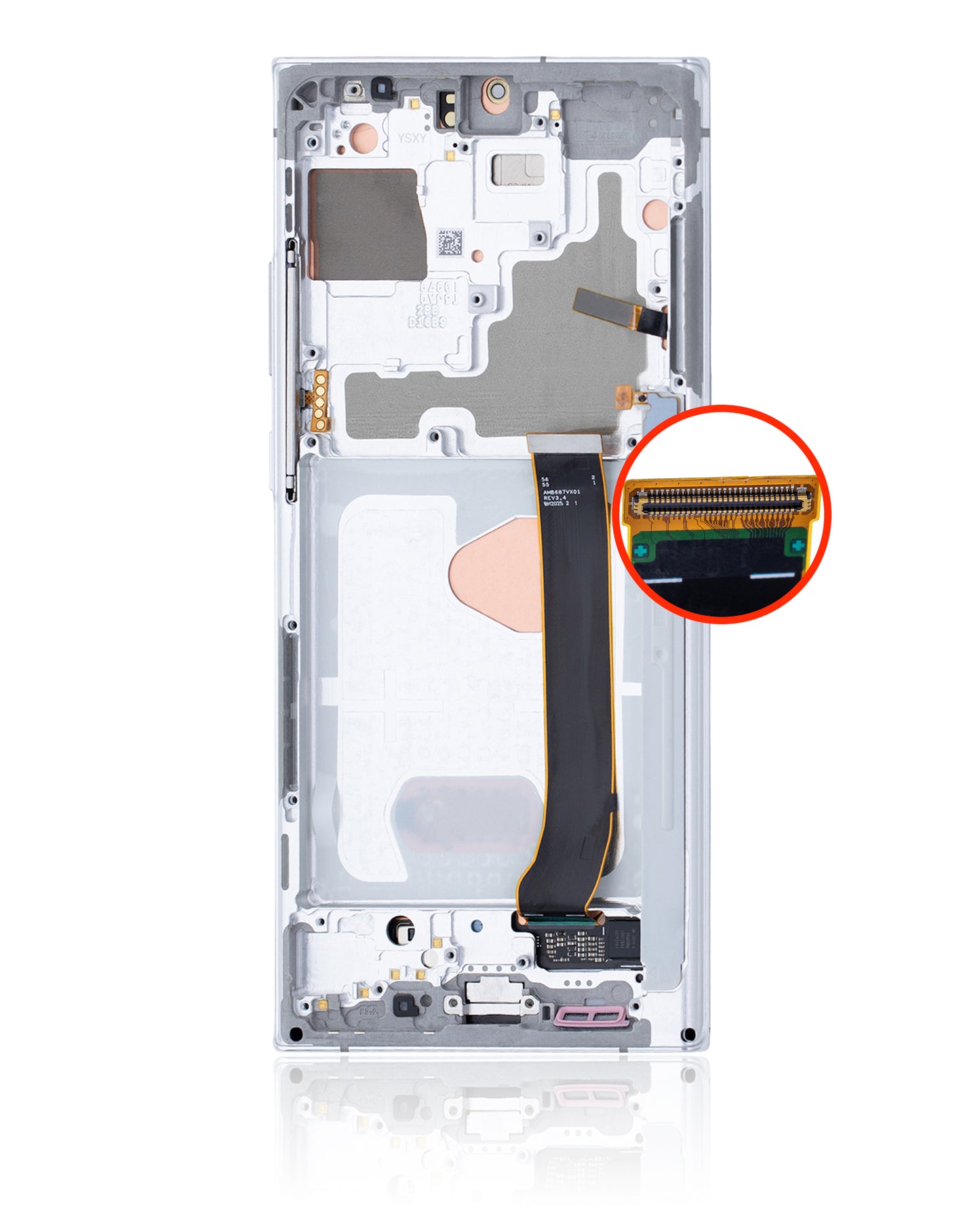 OLED Assembly With Frame For Samsung Galaxy Note 20 Ultra 5G (Refurbished) (Mystic White)