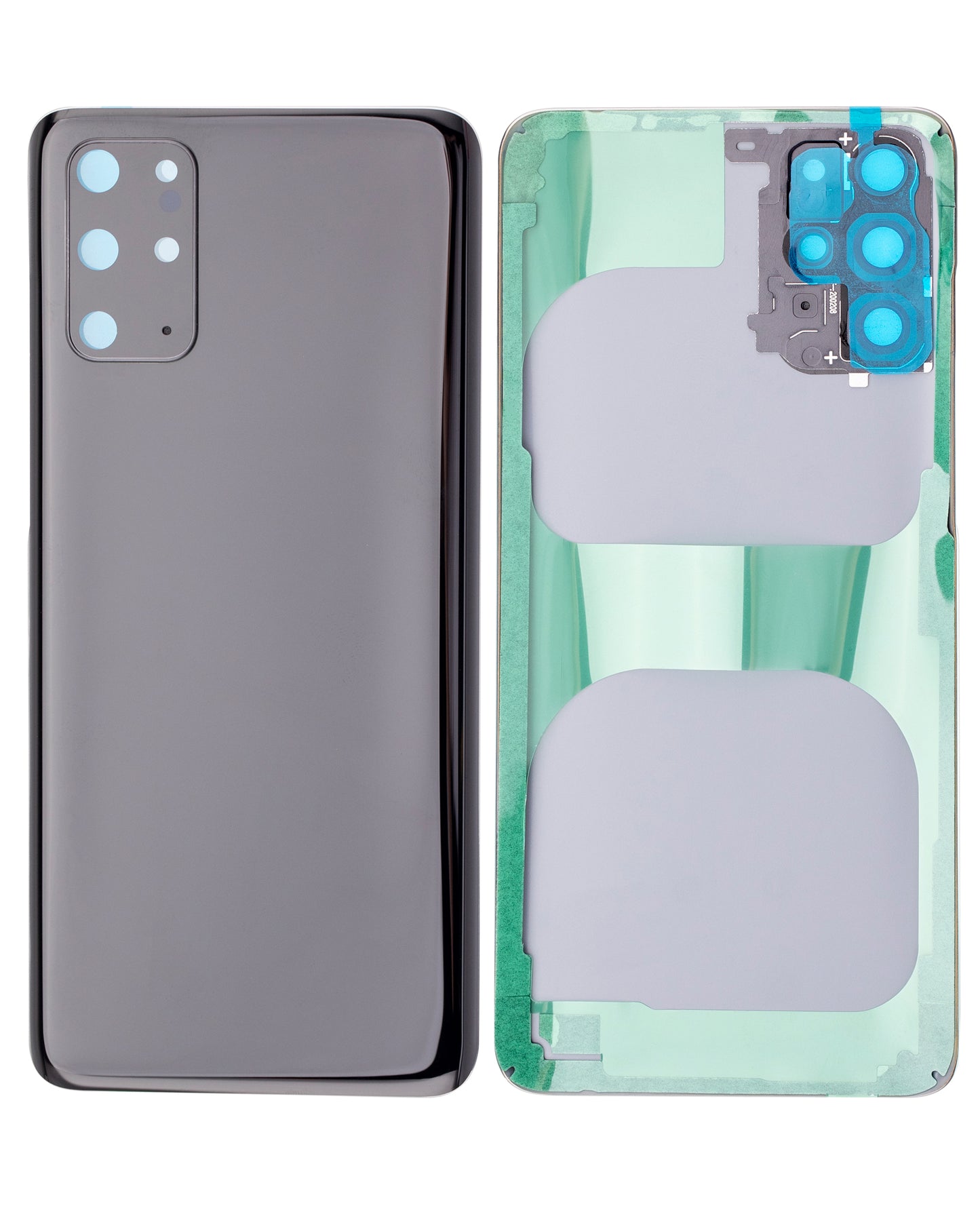 Back Cover Glass With Camera Lens For Samsung Galaxy S20 Plus 5G (No Logo) (Aftermarket Plus) (Cosmic Black)
