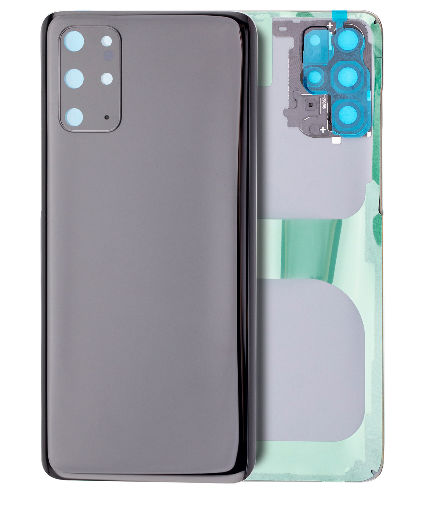 Back Cover Glass With Camera Lens For Samsung Galaxy S20 Plus 5G (No Logo) (Aftermarket Plus) (Cosmic Black)