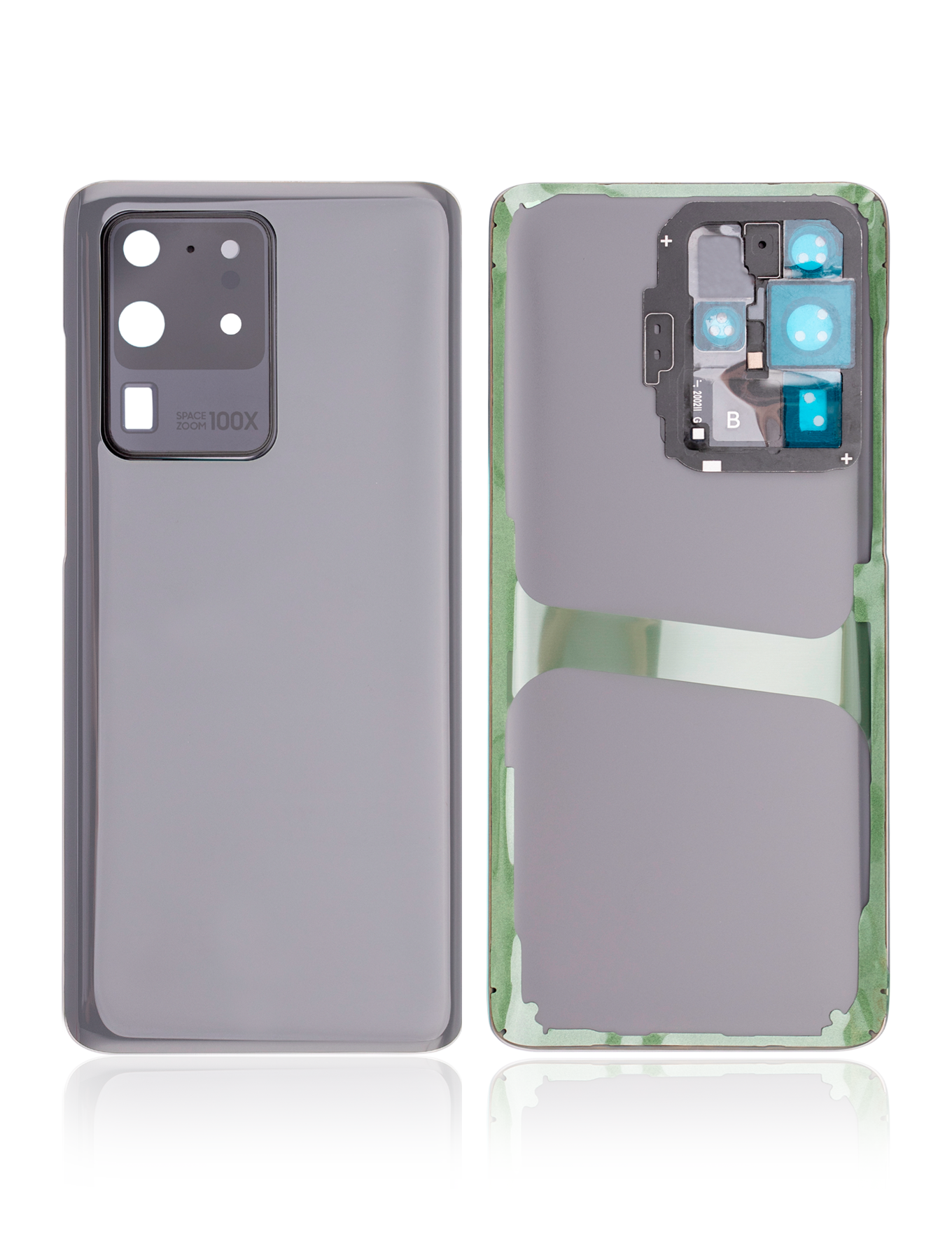 Back Cover Glass With Camera Lens For Samsung Galaxy S20 Ultra 5G (No Logo) (Aftermarket Plus) (Cosmic Gray)