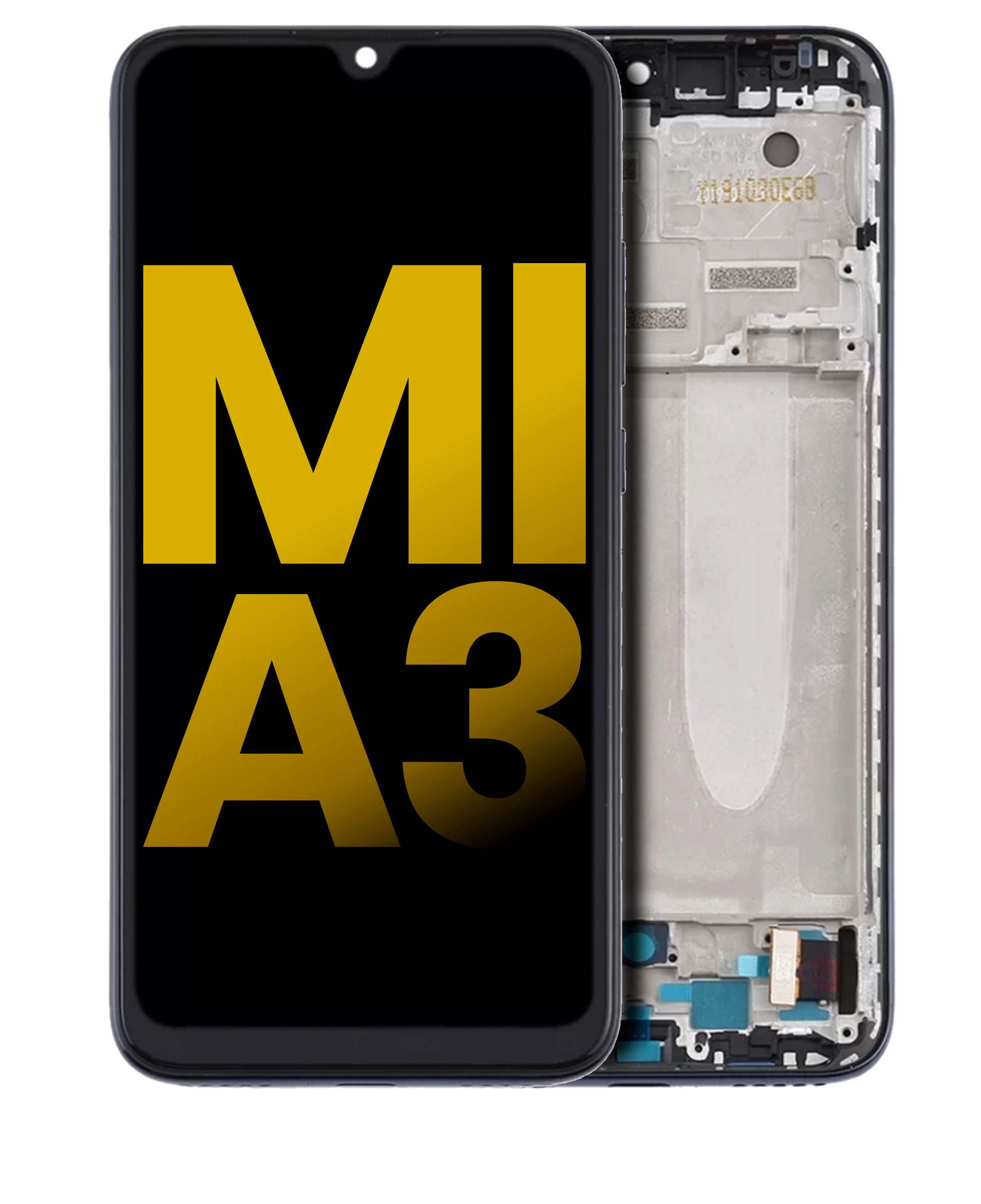 OLED Assembly With Frame For Xiaomi Mi A3 (Refurbished) (Black) - replacement part product image SKU 107082076702 - image 1