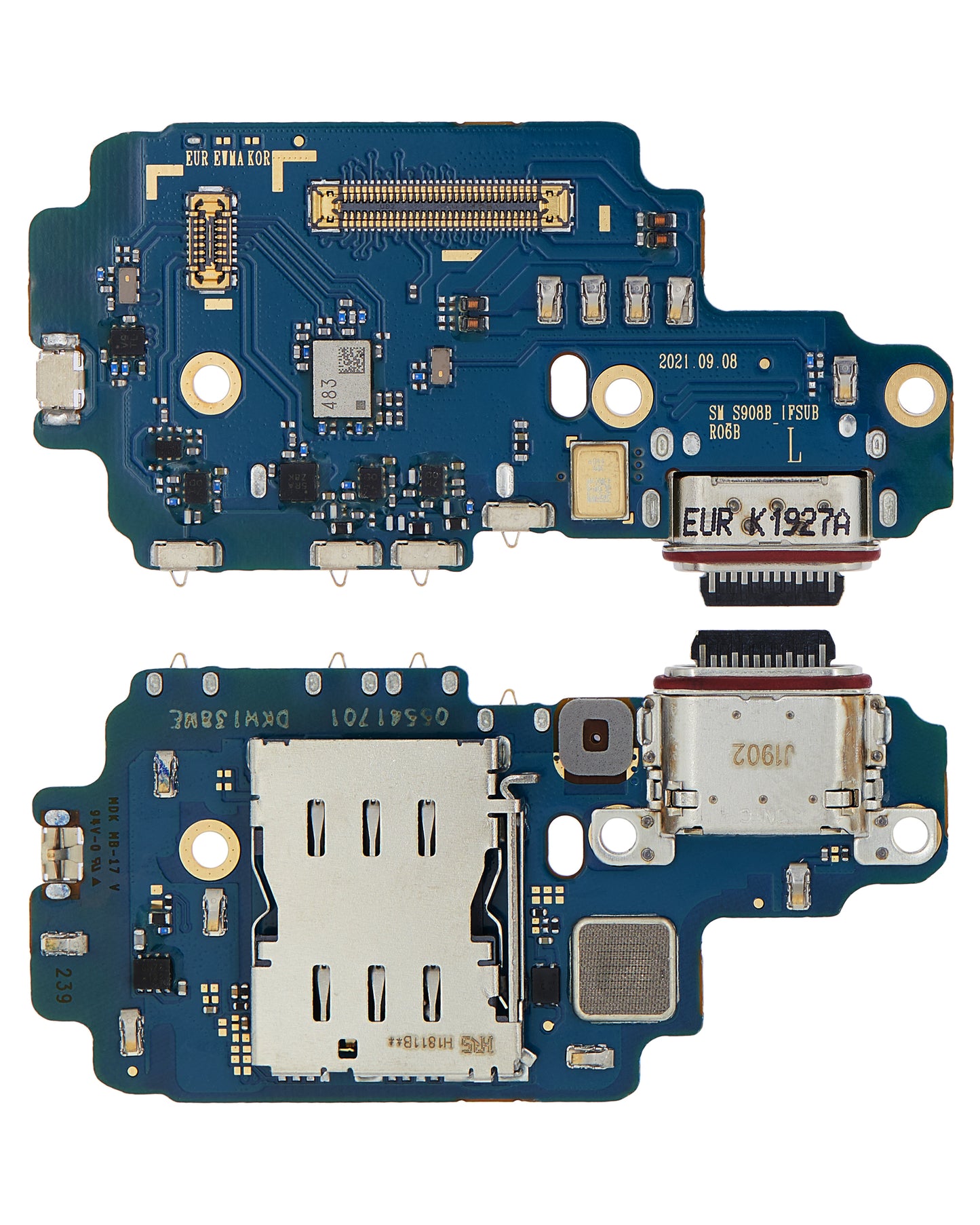 Charging Port Board With Sim Card Reader For Samsung Galaxy S22 Ultra 5G (S908B/N) (International Version) (Premium)