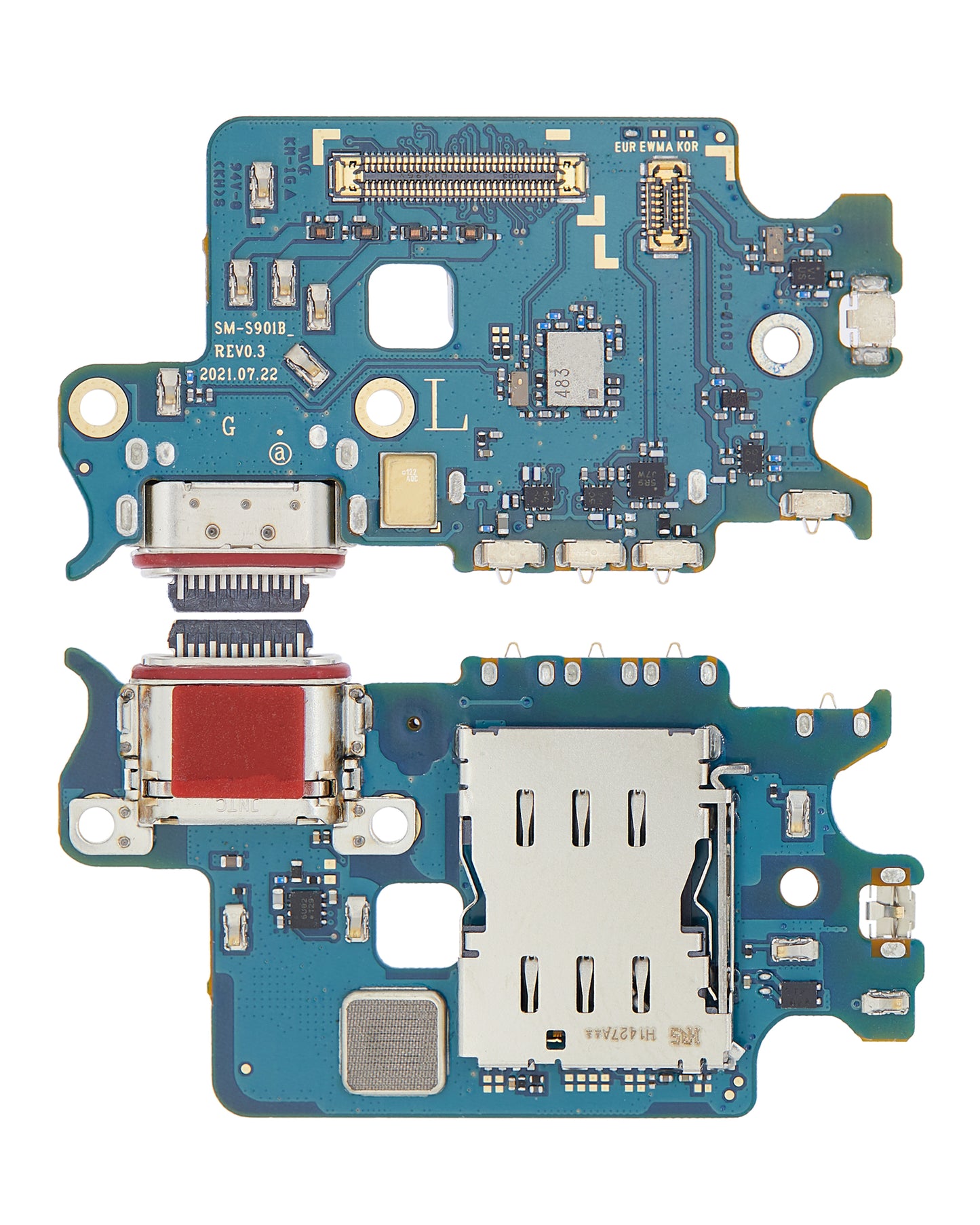 Charging Port Board With Sim Card Reader For Samsung Galaxy S22 5G (S901B) (International Version) (Premium)