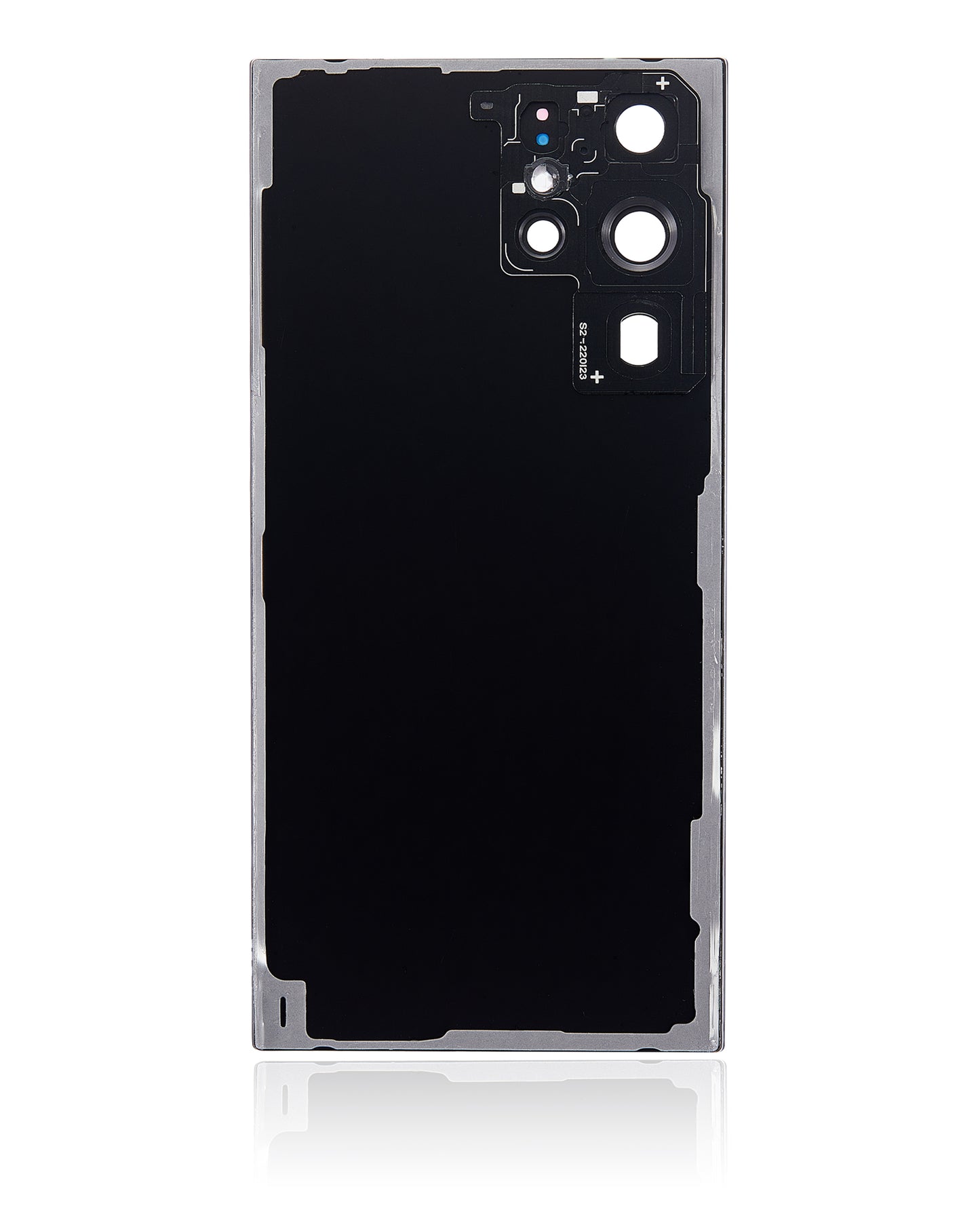 Back Cover Glass With Camera Lens For Samsung Galaxy S22 Ultra 5G (No Logo) (Aftermarket Plus) (Phantom Black)