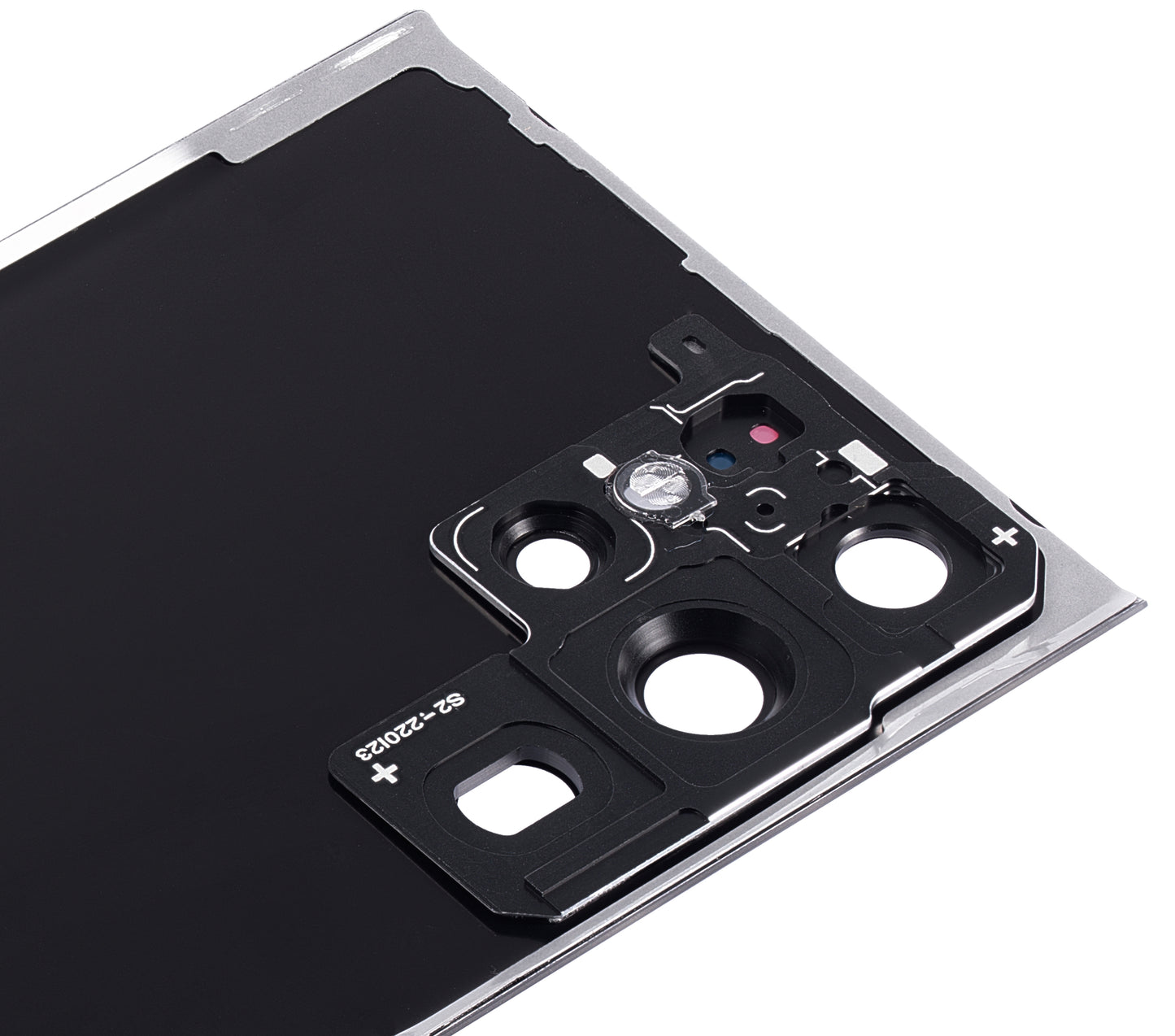 Back Cover Glass With Camera Lens For Samsung Galaxy S22 Ultra 5G (No Logo) (Aftermarket Plus) (Phantom Black)