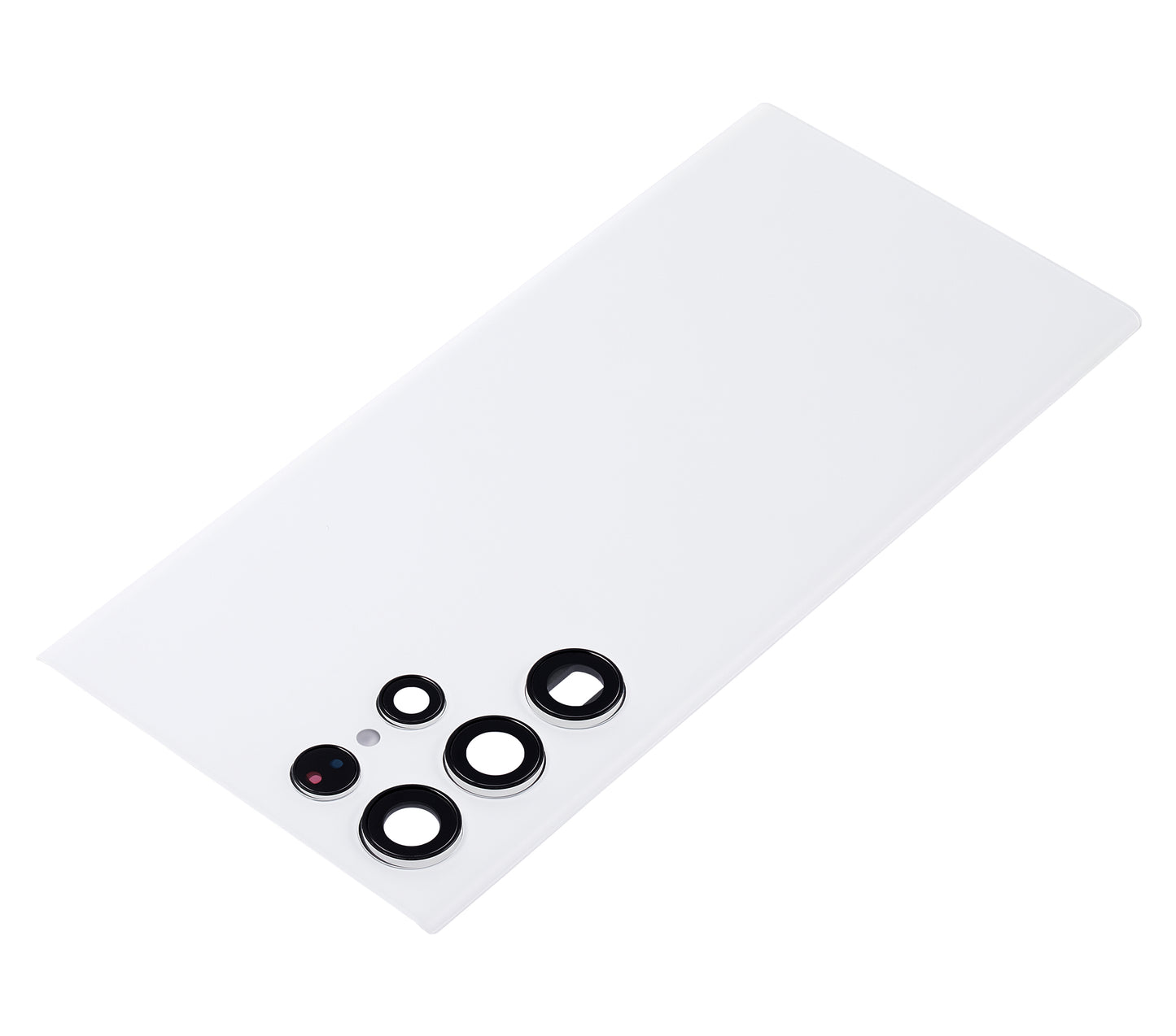 Back Cover Glass With Camera Lens For Samsung Galaxy S22 Ultra 5G (No Logo) (Aftermarket Plus) (White)