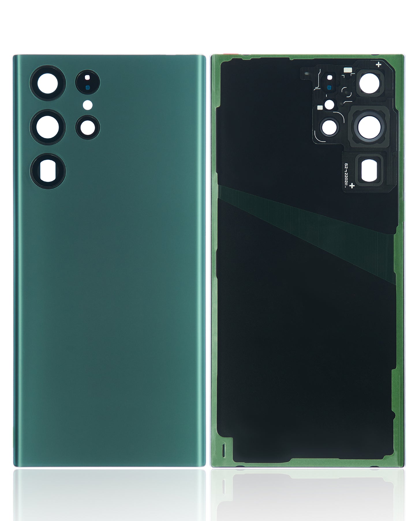 Back Cover Glass With Camera Lens For Samsung Galaxy S22 Ultra 5G (No Logo) (Aftermarket Plus) (Green)