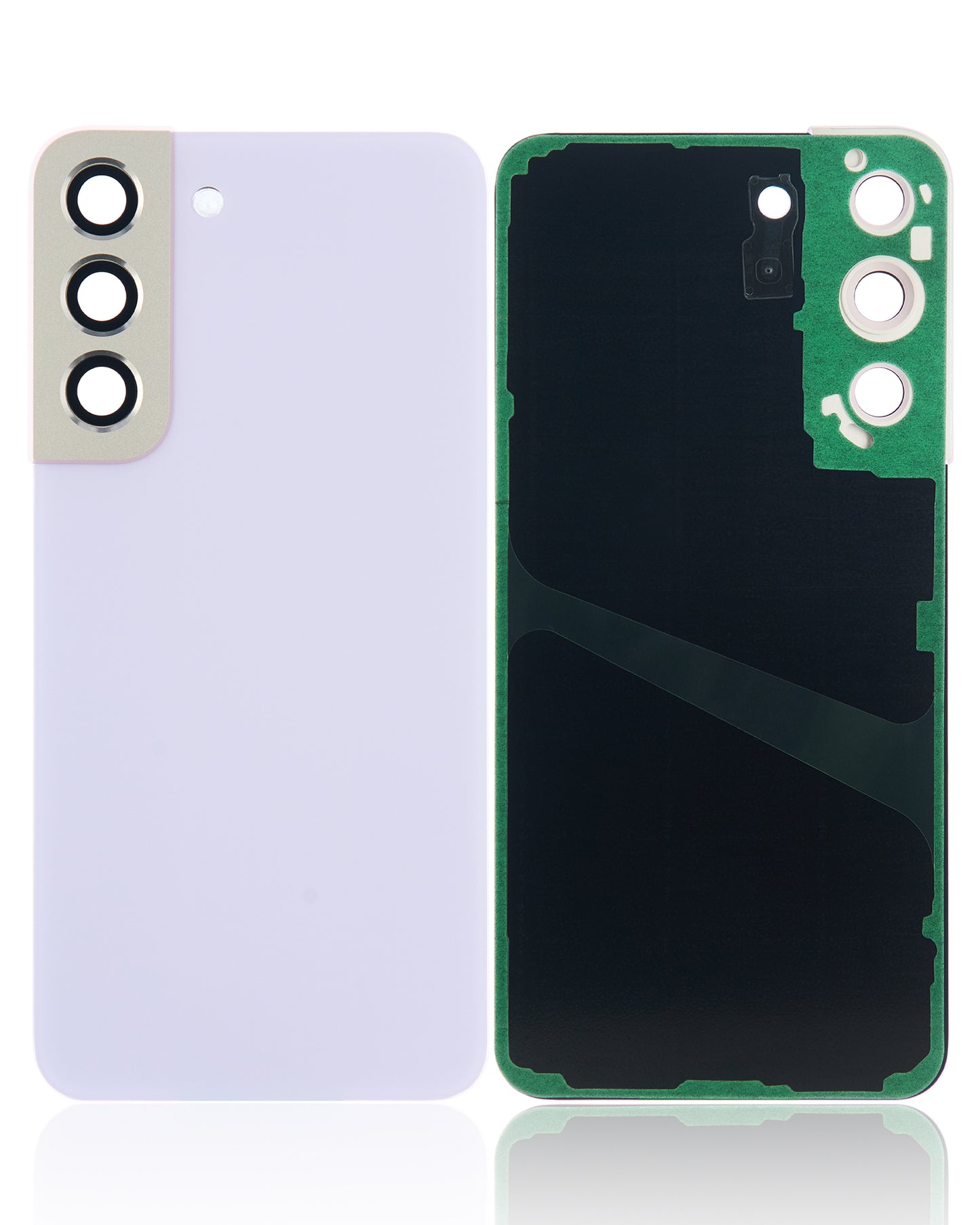 Back Cover Glass With Camera Lens For Samsung Galaxy S22 5G (No Logo) (Aftermarket Plus) (Violet)