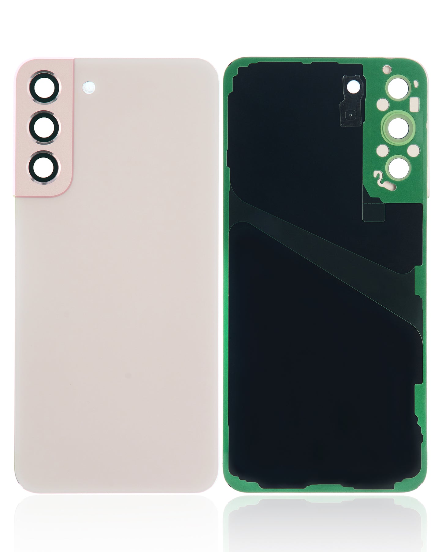 Back Cover Glass With Camera Lens For Samsung Galaxy S22 Plus 5G (No Logo) (Aftermarket Plus) (Pink Gold)