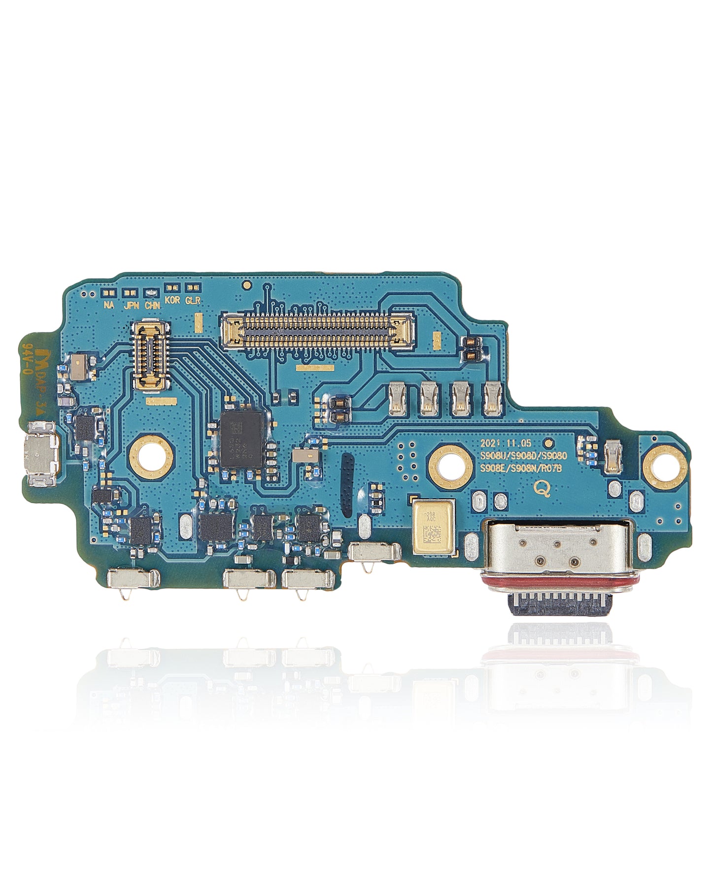 Charging Port Board With Sim Card Reader For Samsung Galaxy S22 Ultra 5G (S9080) (Dual Sim Version) (Premium)