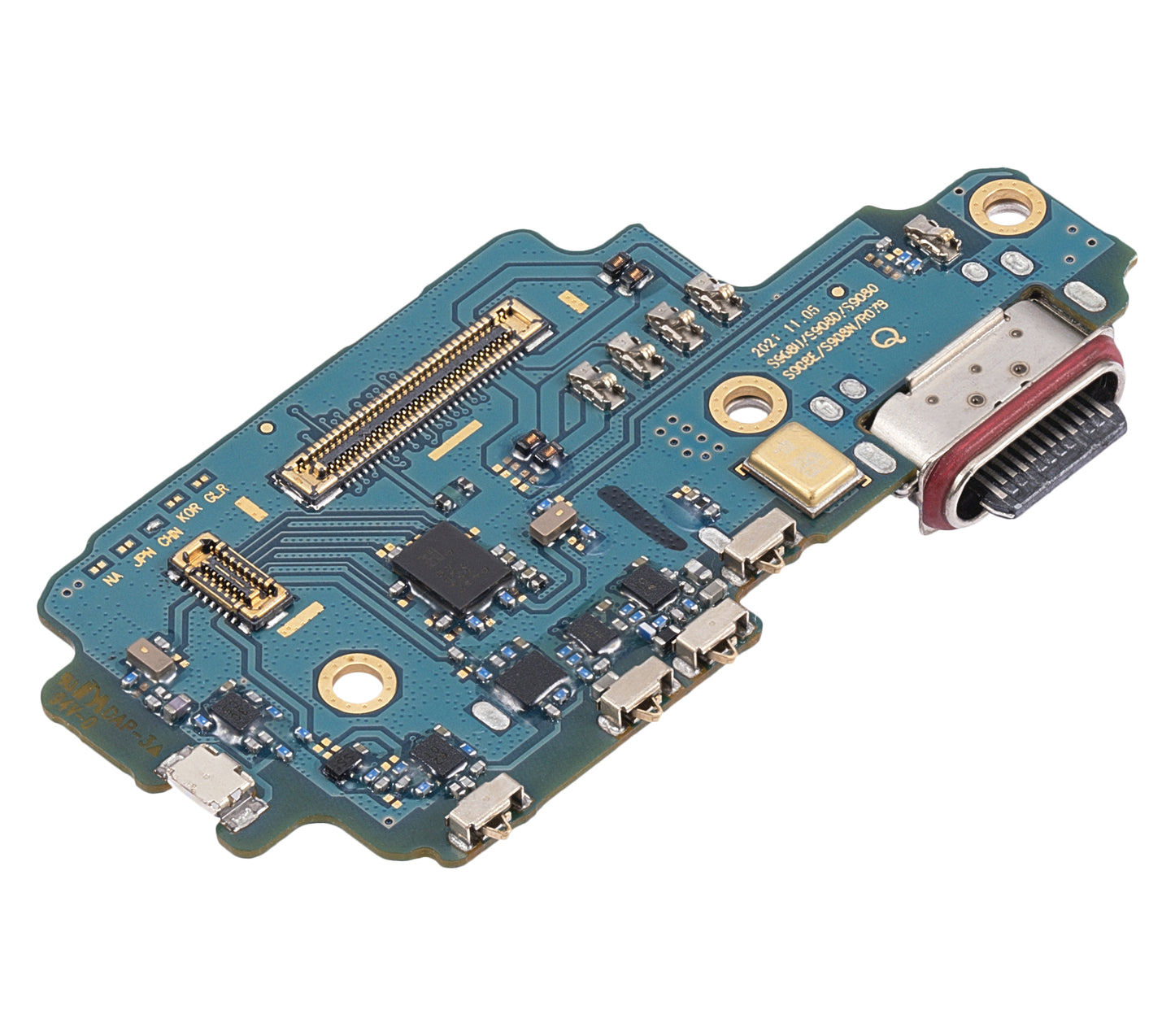 Charging Port Board With Sim Card Reader For Samsung Galaxy S22 Ultra 5G (S9080) (Dual Sim Version) (Premium)