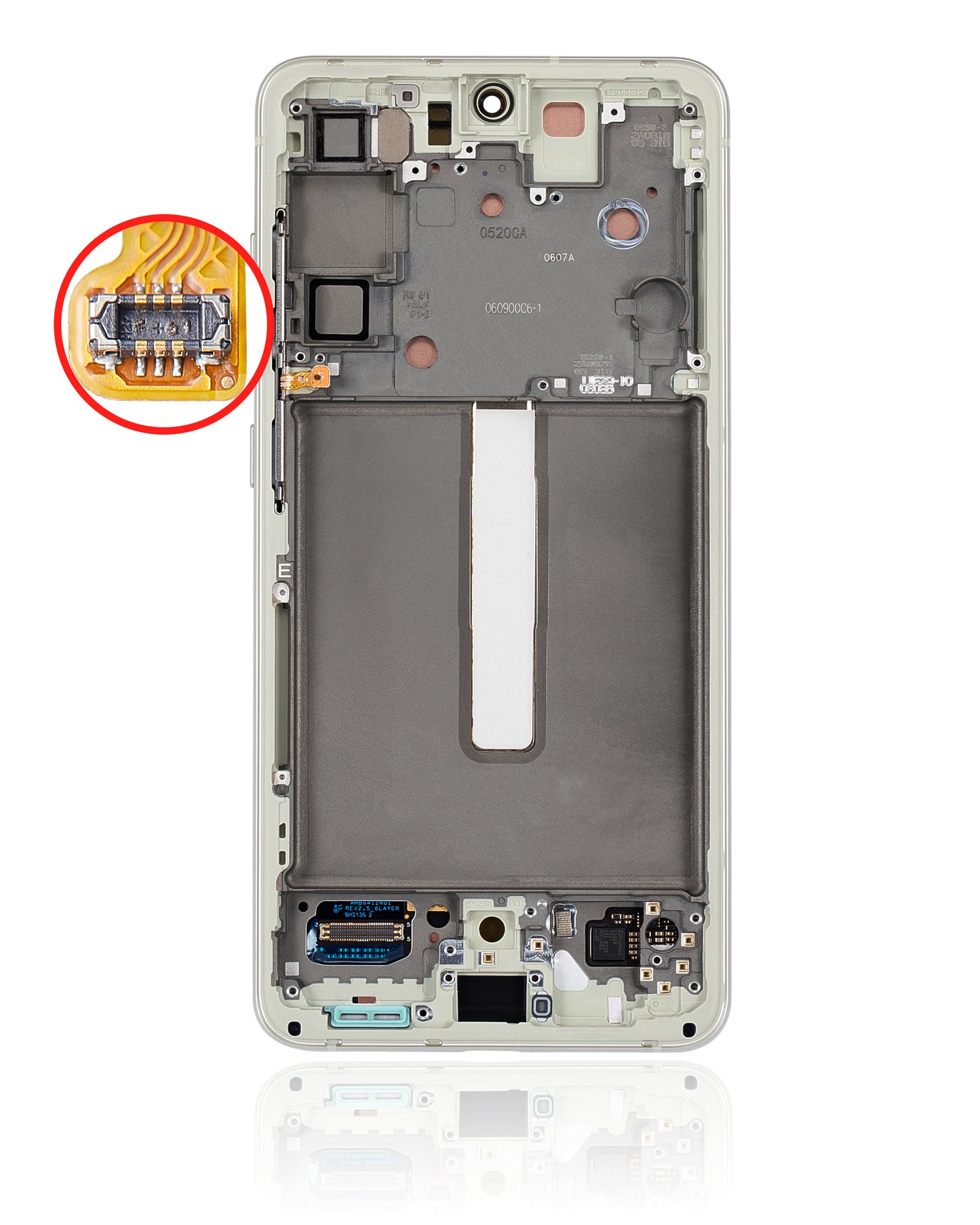 OLED Assembly With Frame For Samsung Galaxy S21 FE 5G (US & International) (Refurbished) (Olive Green)