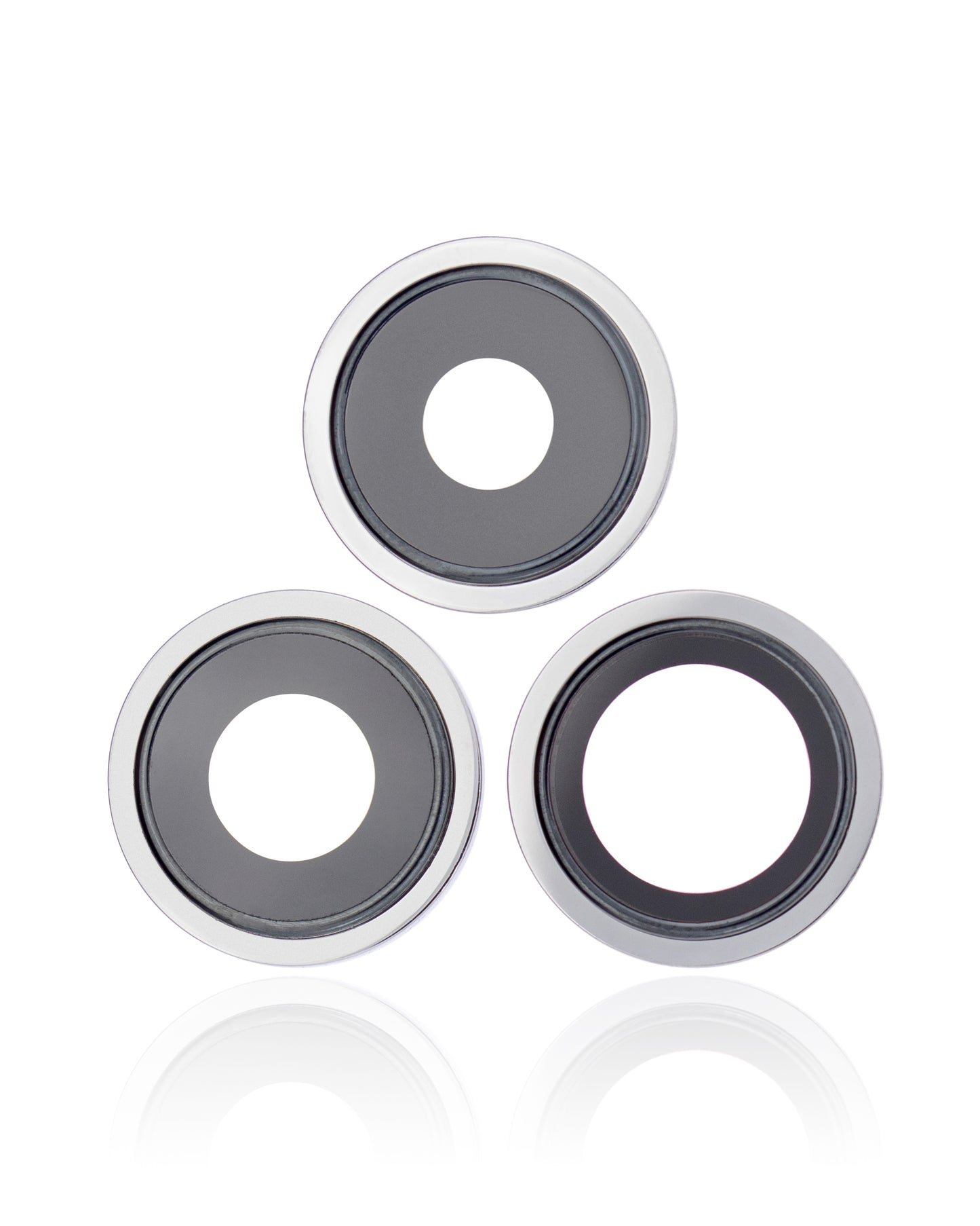 Back Camera Lens With Bracket & Bezel For iPhone 13 Pro / 13 Pro Max (Silver) (Real Sapphire / Premium)
