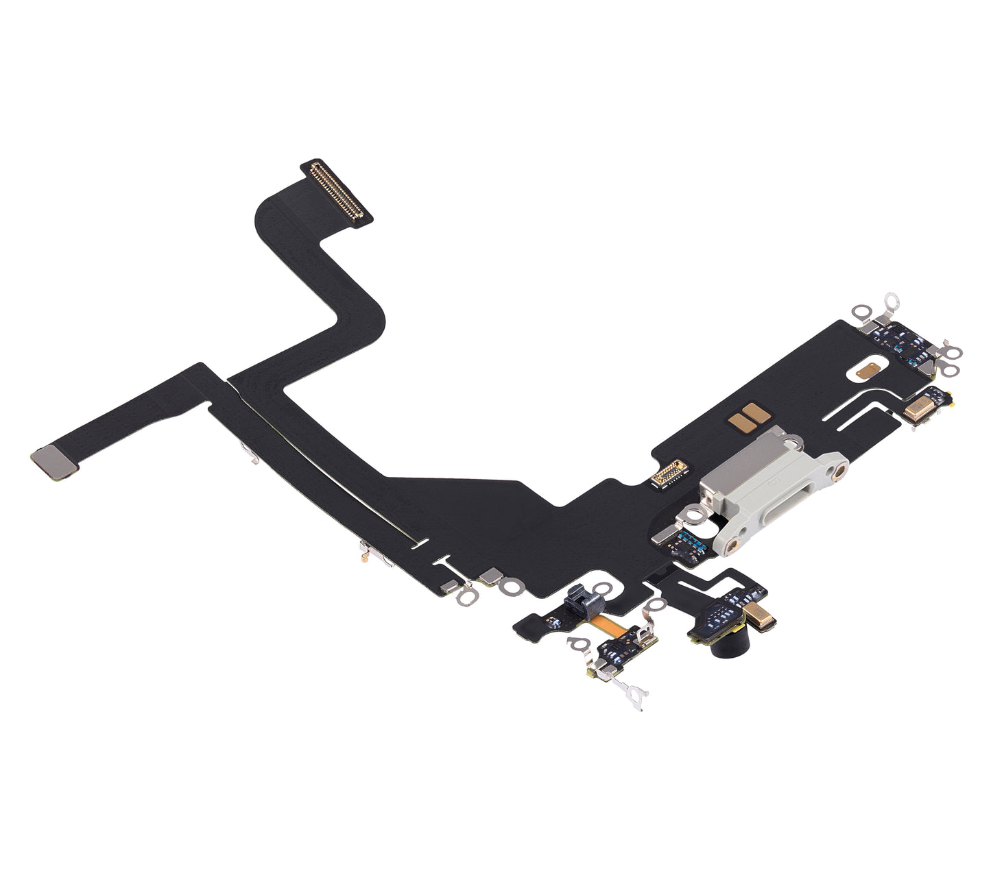 Charging Port Flex Cable For iPhone 13 Pro (Used OEM Pull) (Silver)