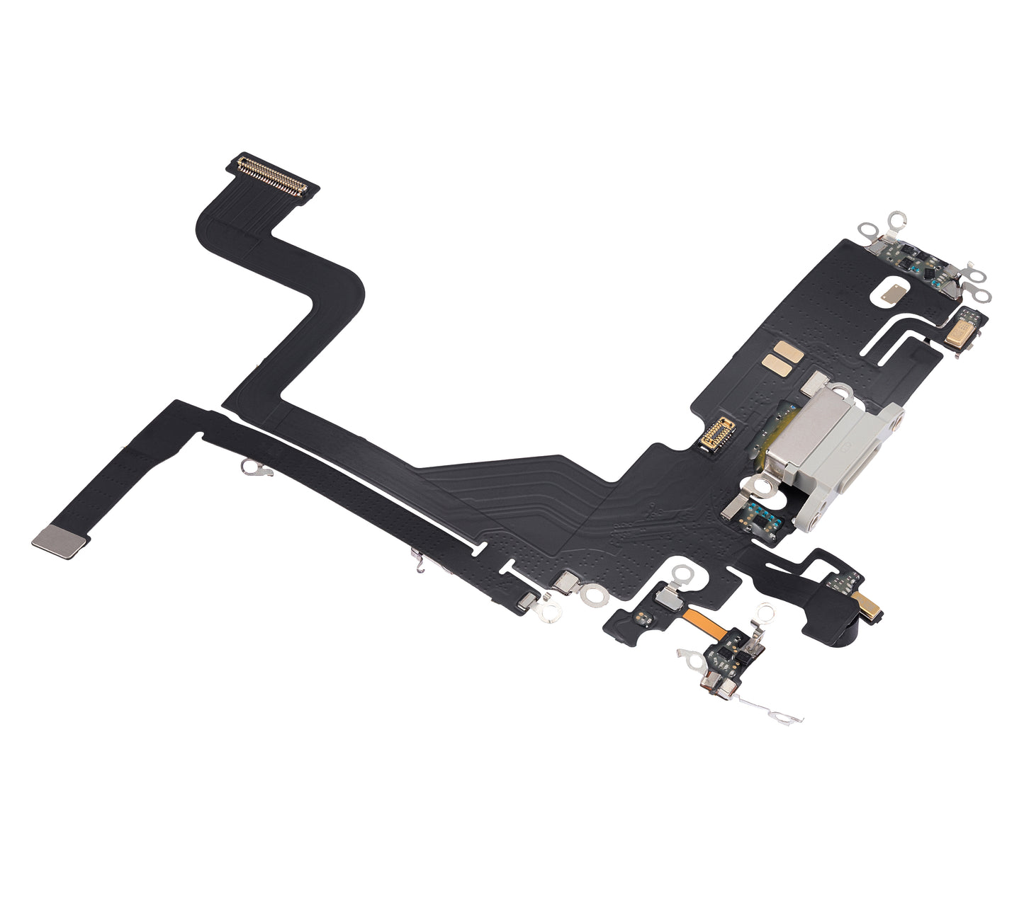 Charging Port Flex Cable For iPhone 13 Pro (Aftermarket Plus) (Silver)