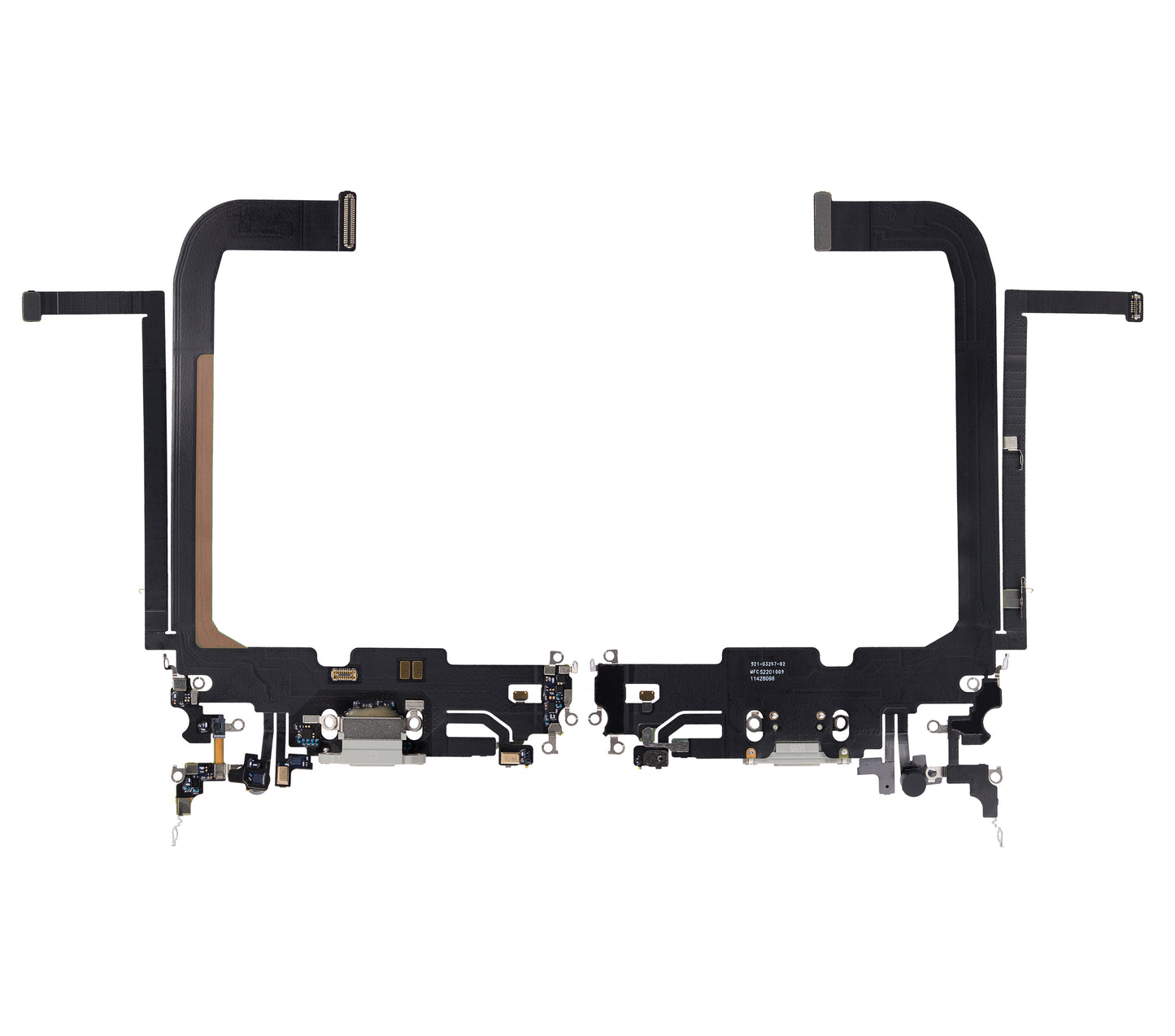 Charging Port Flex Cable For iPhone 13 Pro Max (Used OEM Pull) (Silver)