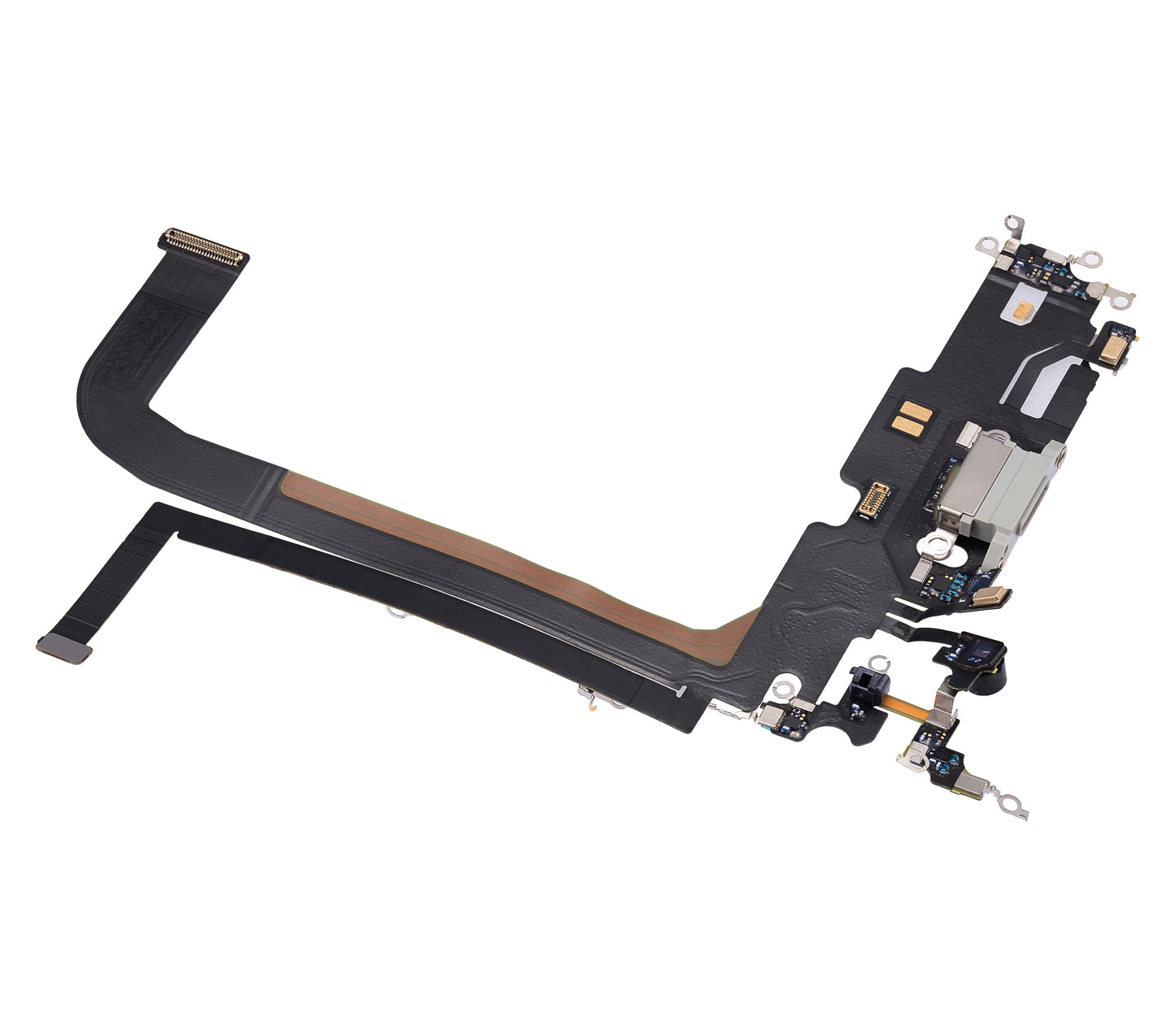 Charging Port Flex Cable For iPhone 13 Pro Max (Used OEM Pull) (Silver)