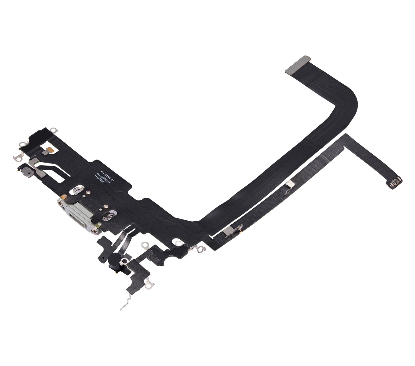 Charging Port Flex Cable For iPhone 13 Pro Max (Used OEM Pull) (Silver)