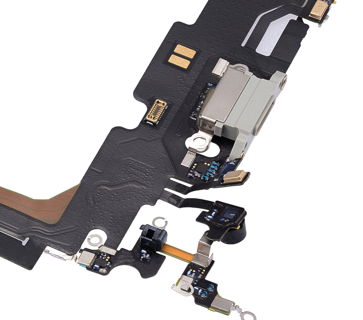 Charging Port Flex Cable For iPhone 13 Pro Max (Used OEM Pull) (Silver)