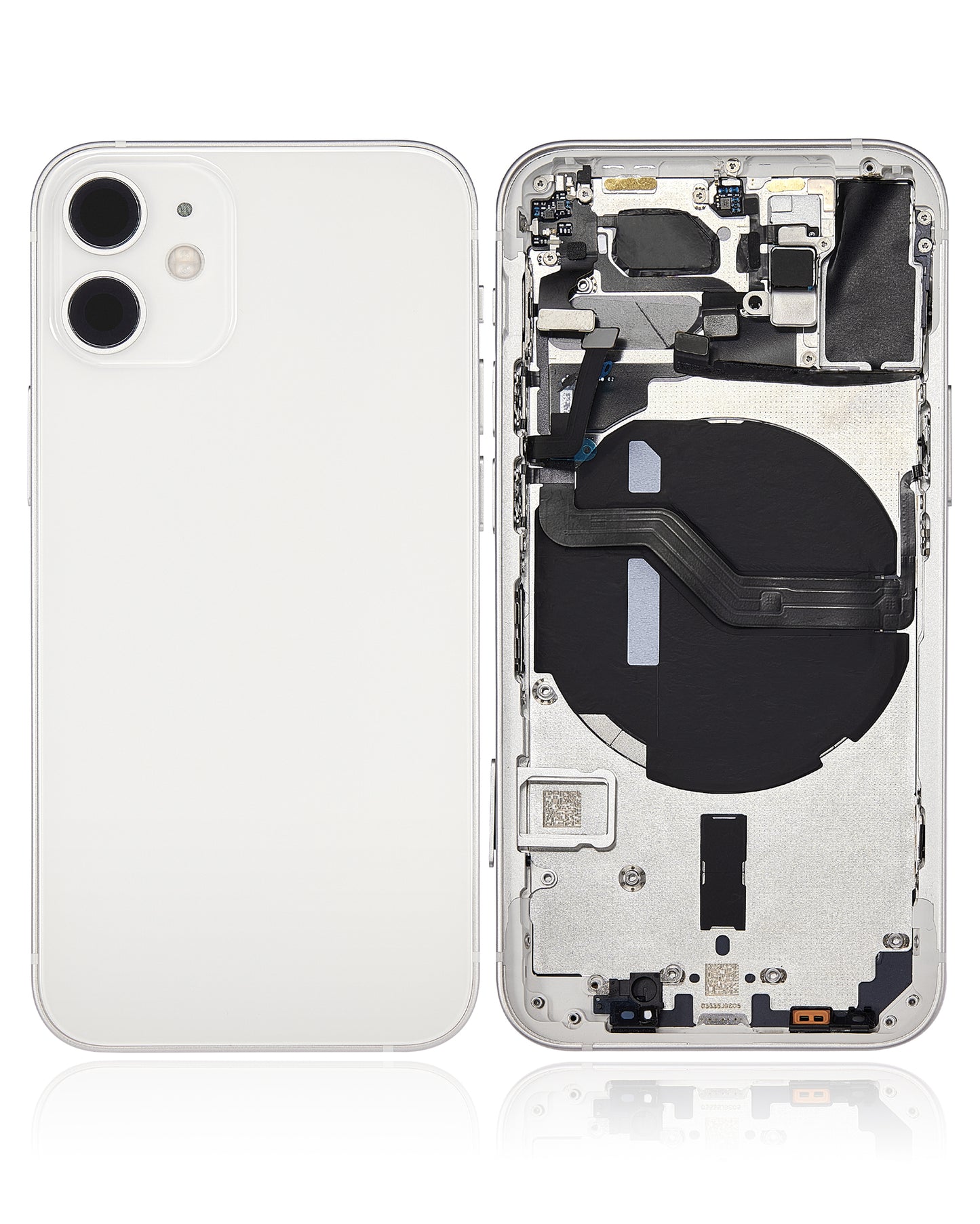 Back Housing W/ Small Parts For iPhone 12 Mini (EU / Global Version) (Aftermarket Plus) (White)