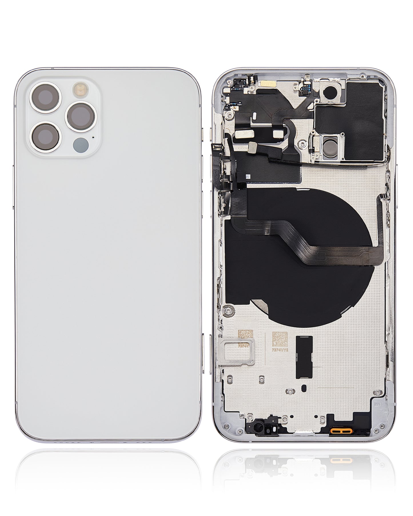 Back Housing W/ Small Parts For iPhone 12 Pro (EU / Global Version) (Aftermarket Plus) (Silver)
