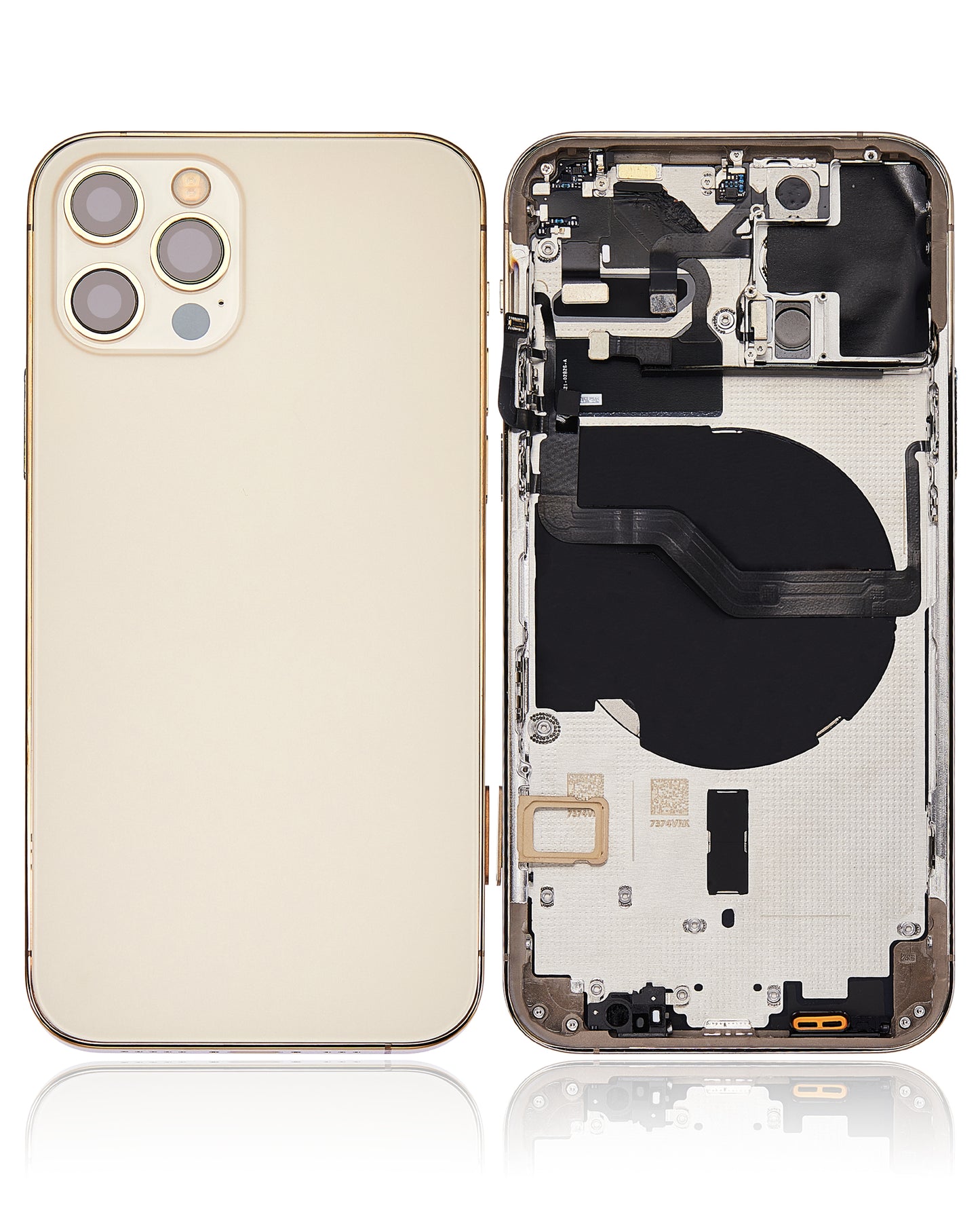 Back Housing W/ Small Parts For iPhone 12 Pro (EU / Global Version) (Aftermarket Plus) (Gold)