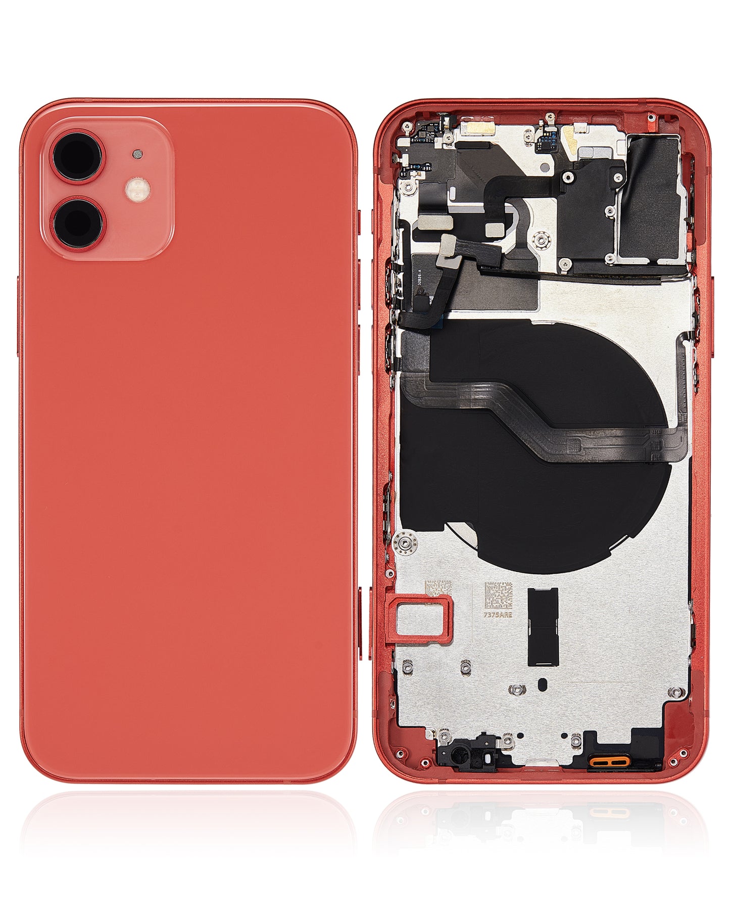 Back Housing W/ Small Parts For iPhone 12 (EU / Global Version) (Aftermarket Plus) (Red)