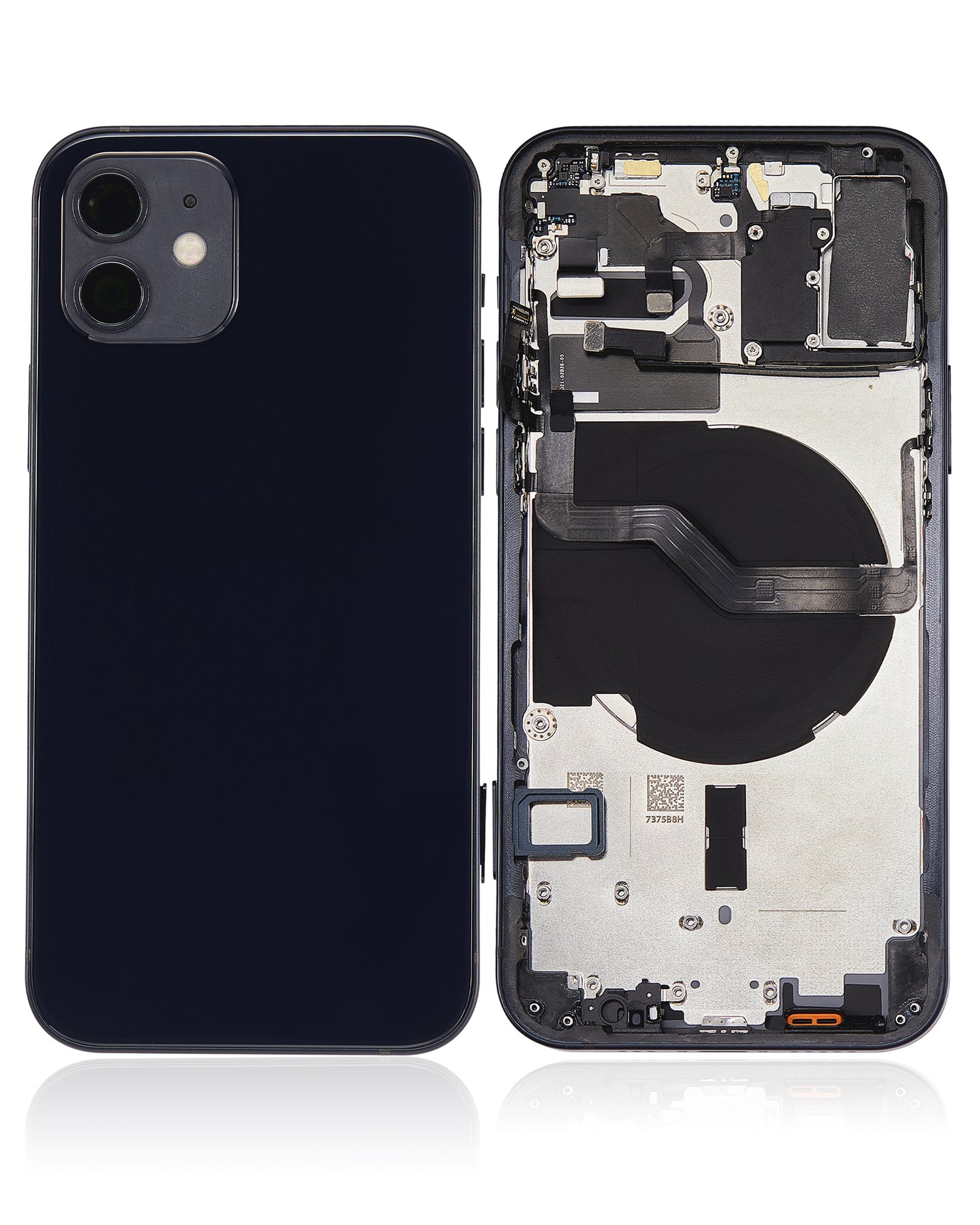 Back Housing W/ Small Parts For iPhone 12 (EU / Global Version) (Aftermarket Plus) (Black)