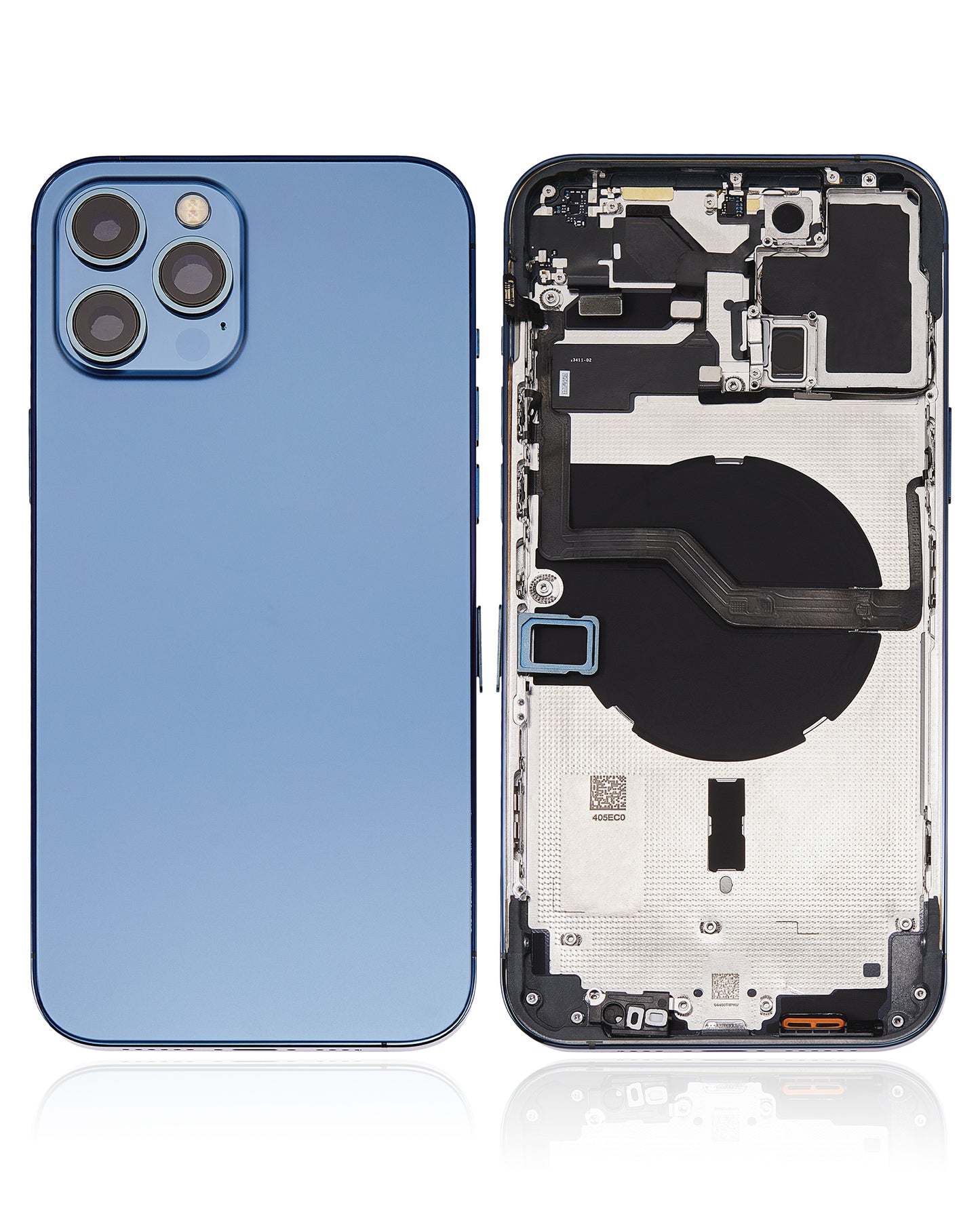Back Housing W/ Small Parts For iPhone 12 Pro Max (EU / Global Version) (Aftermarket Plus) (Pacific Blue)