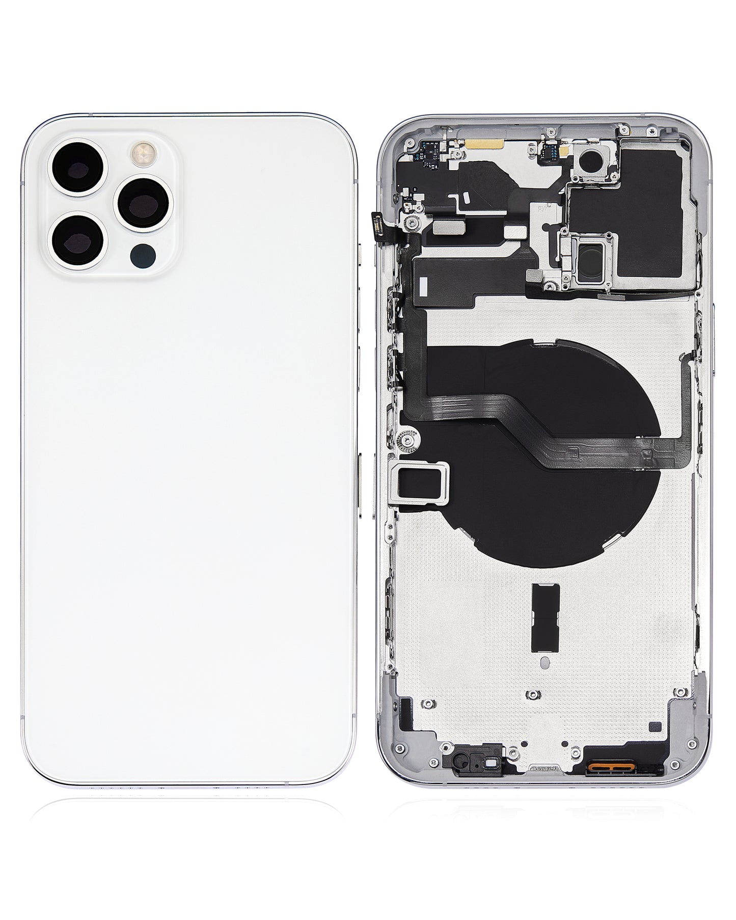 Back Housing W/ Small Parts For iPhone 12 Pro Max (EU / Global Version) (Aftermarket Plus) (Silver)