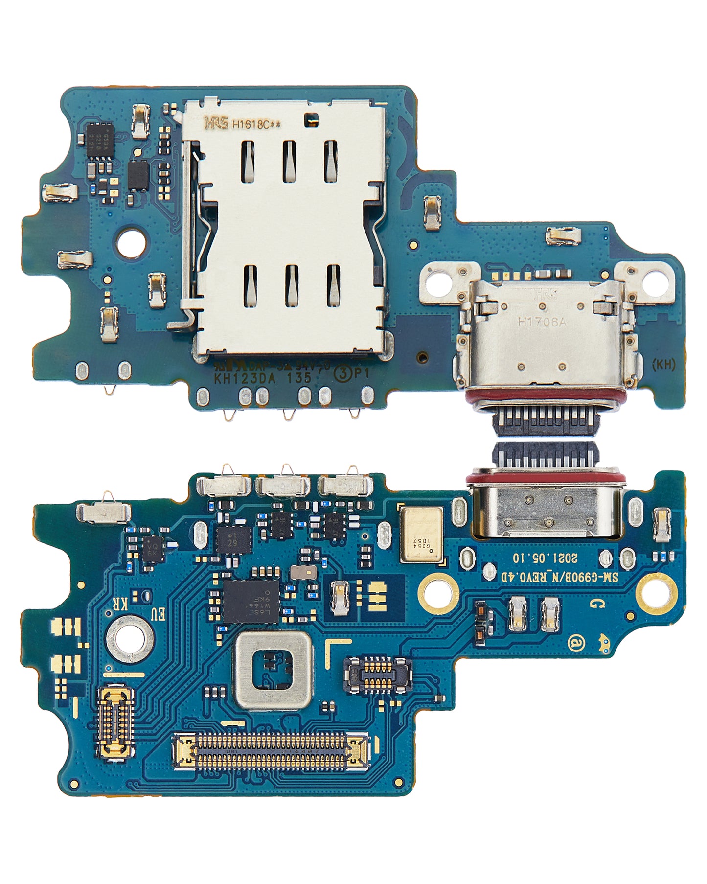Charging Port Board With Sim Card Reader For Samsung Galaxy S21 FE 5G (G990B/N) (International Version) (Premium)
